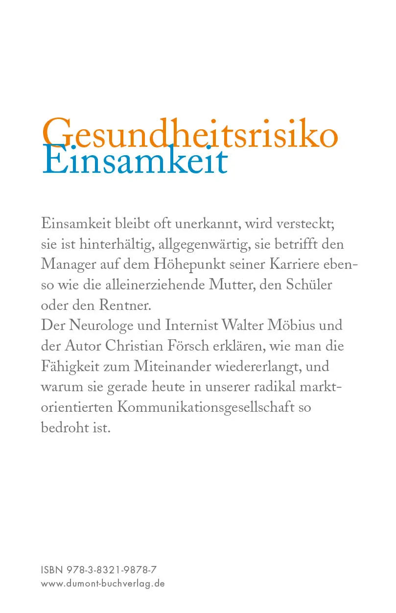 Buchrückseite von '7 Wege aus der Einsamkeit und zu einem neuen Miteinander' mit Klappentext - Gebundene Ausgabe
