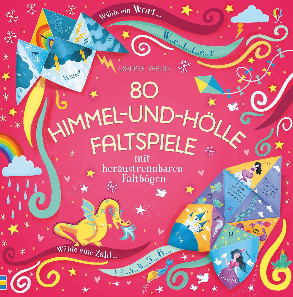 Gesellschaftsspiel: 80 Himmel-und-Hölle-Faltspiele