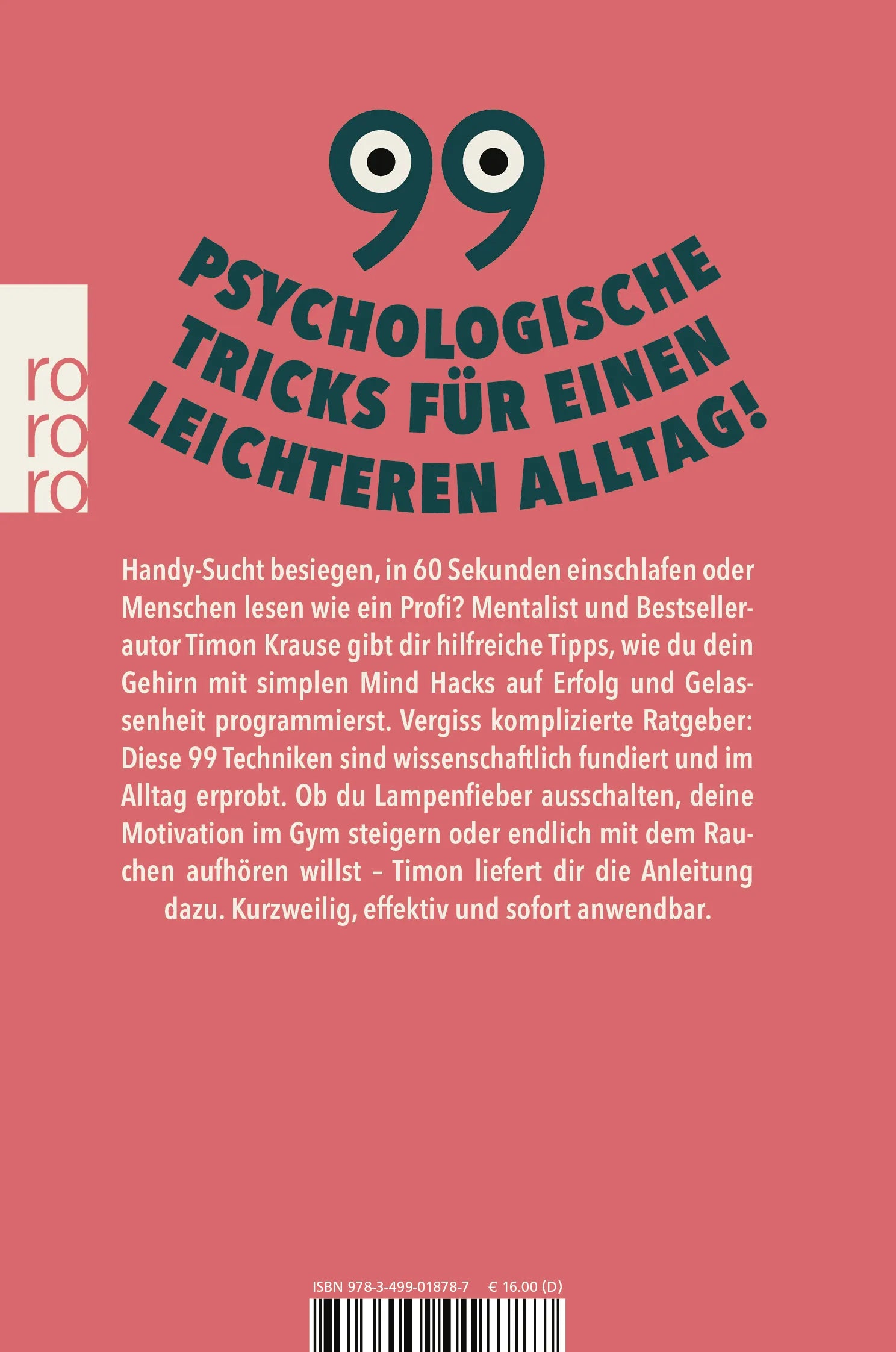 Rückseite: 99 Mind Hacks (Taschenbuch)