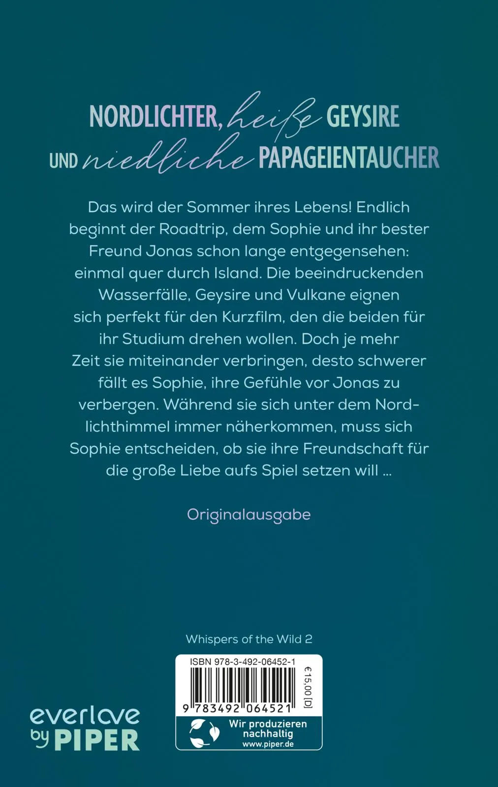 Buchrückseite von 'A Glimpse of Northern Lights' mit Klappentext - Paperback