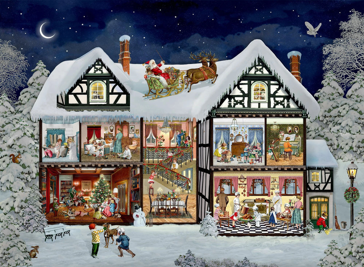 Adventskalender: A3-Wand-Adventskalender – Im Adventshaus