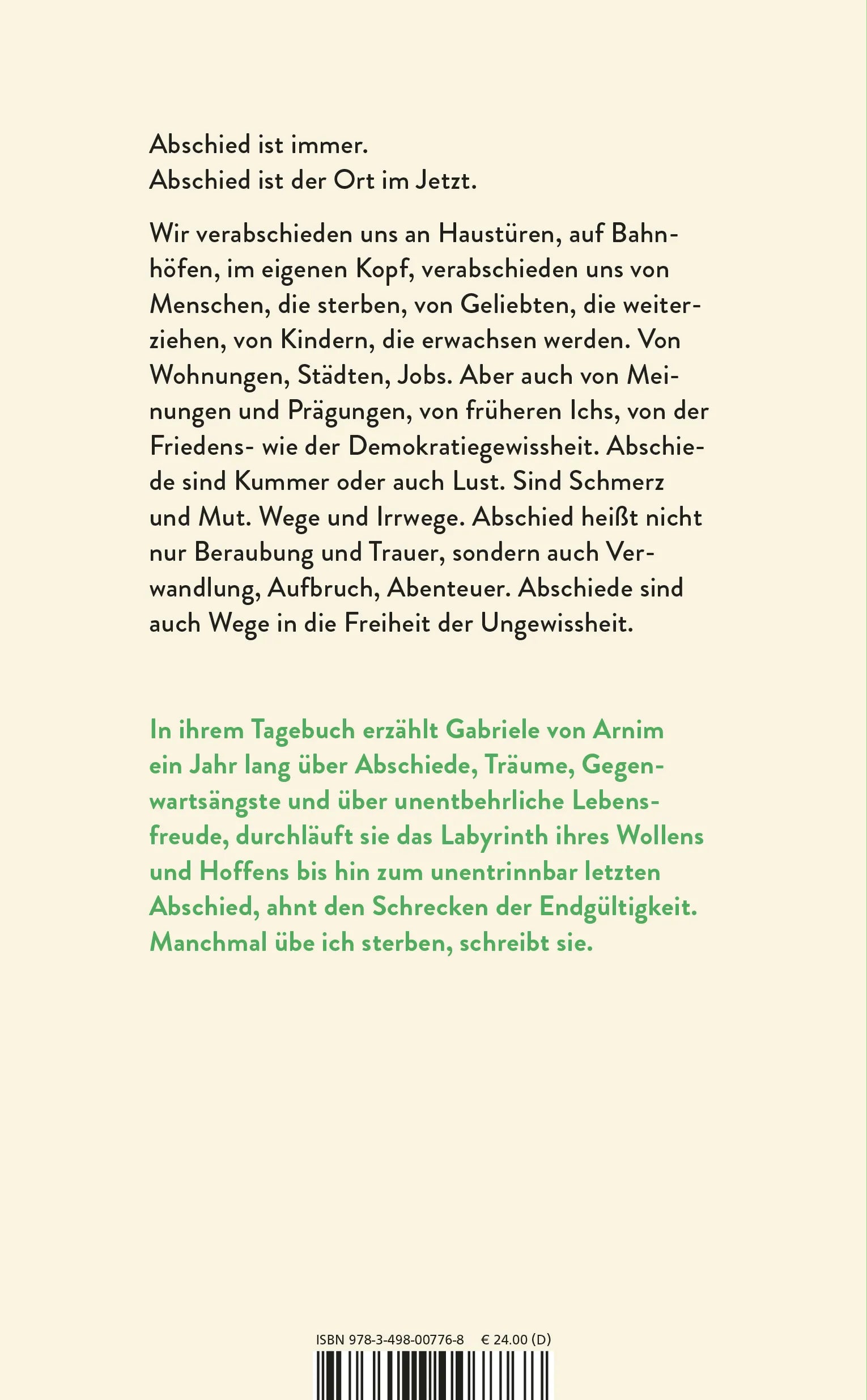 Rückseite: Abschied leben (Hardcover)