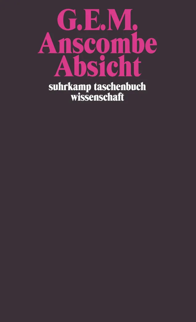 Buchcover von 'Absicht' - Taschenbuch von G. E. M. Anscombe