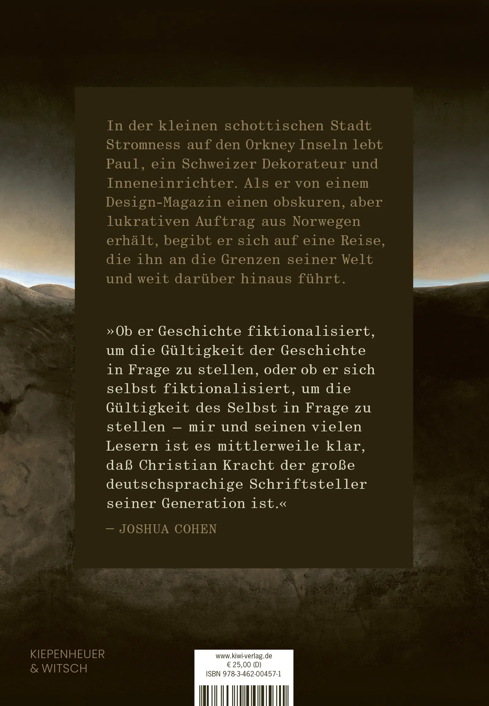 Buchrückseite von 'Air' mit Klappentext - Gebundene Ausgabe