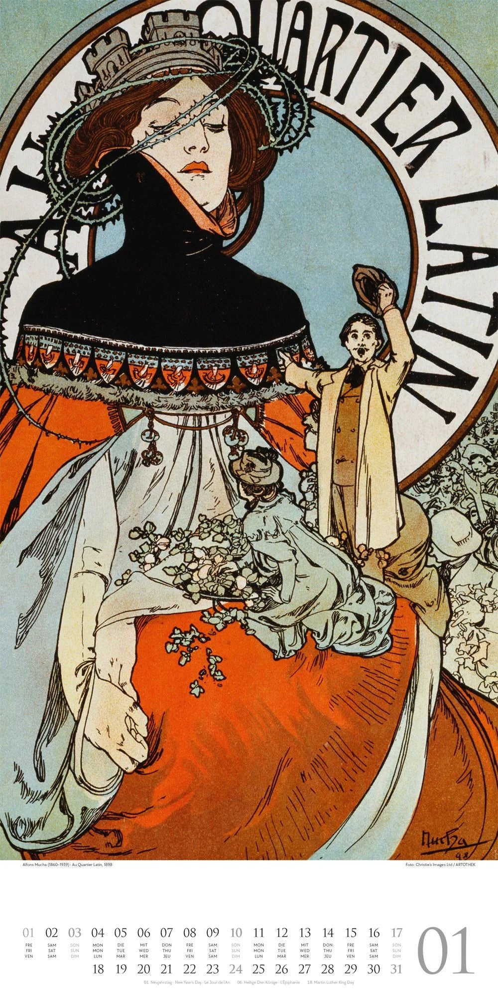 Alfons Mucha Kalender 2027 – Ansicht