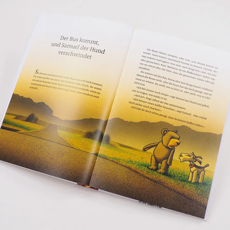 Produktansicht: Alfred der Bär und Samuel der Hund steigen aus dem Pappkarton (Gebundene Ausgabe)