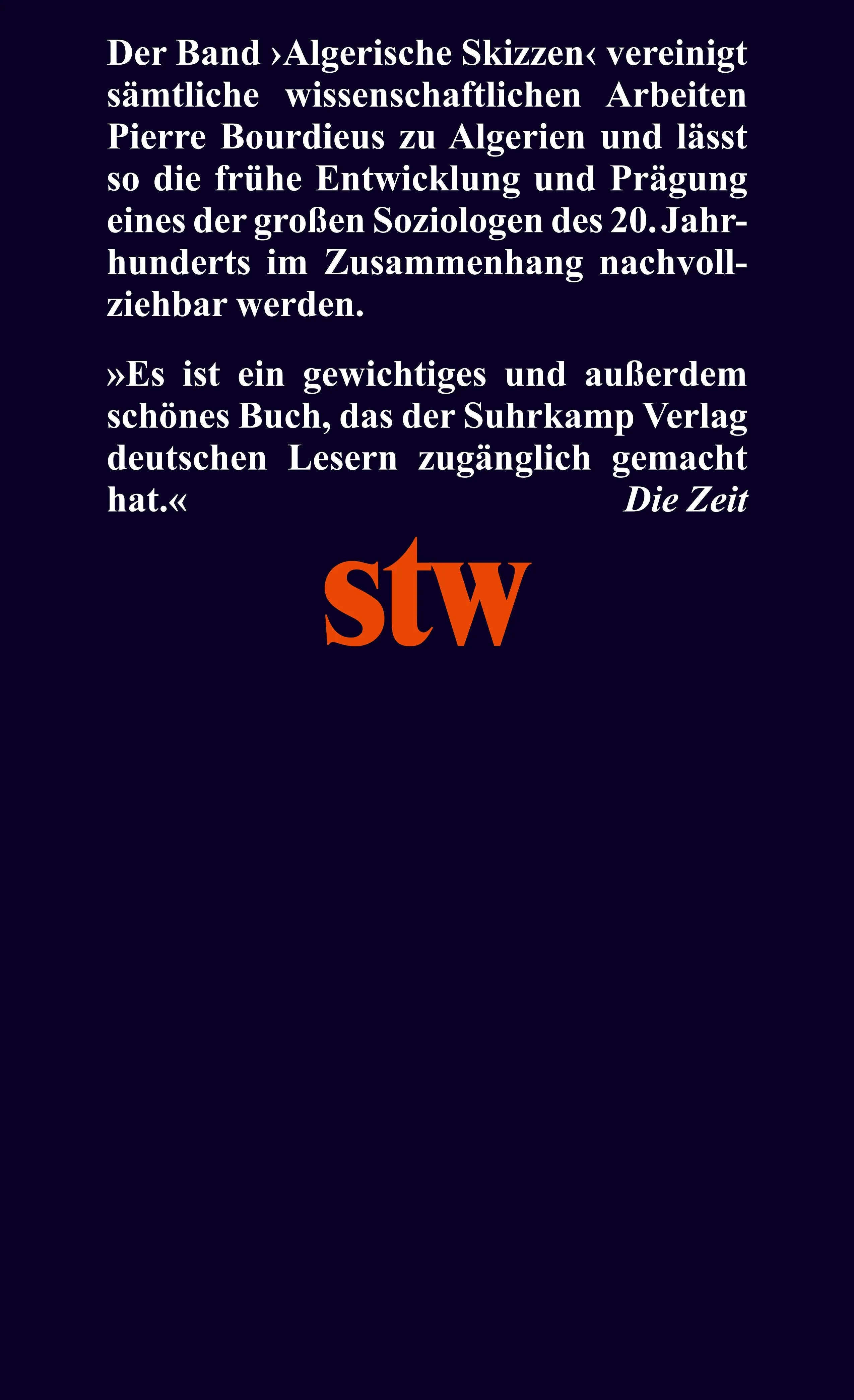 Buchrückseite von 'Algerische Skizzen' mit Klappentext - Taschenbuch