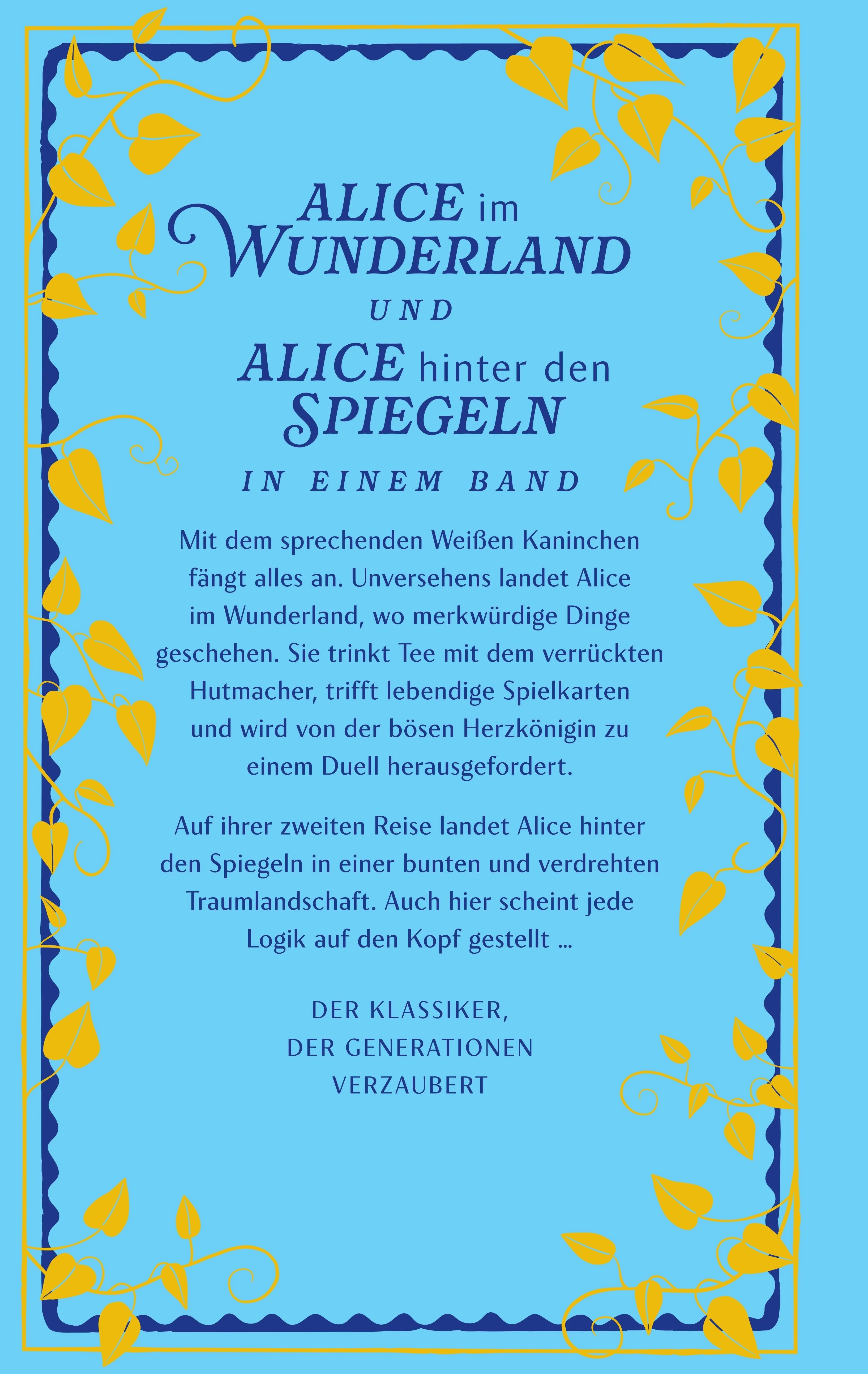 Rückseite: Alice im Wunderland und Alice hinter den Spiegeln (Hardcover)