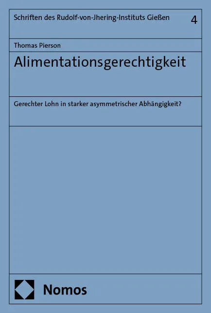 Cover: Alimentationsgerechtigkeit (E-Book) von Thomas Pierson