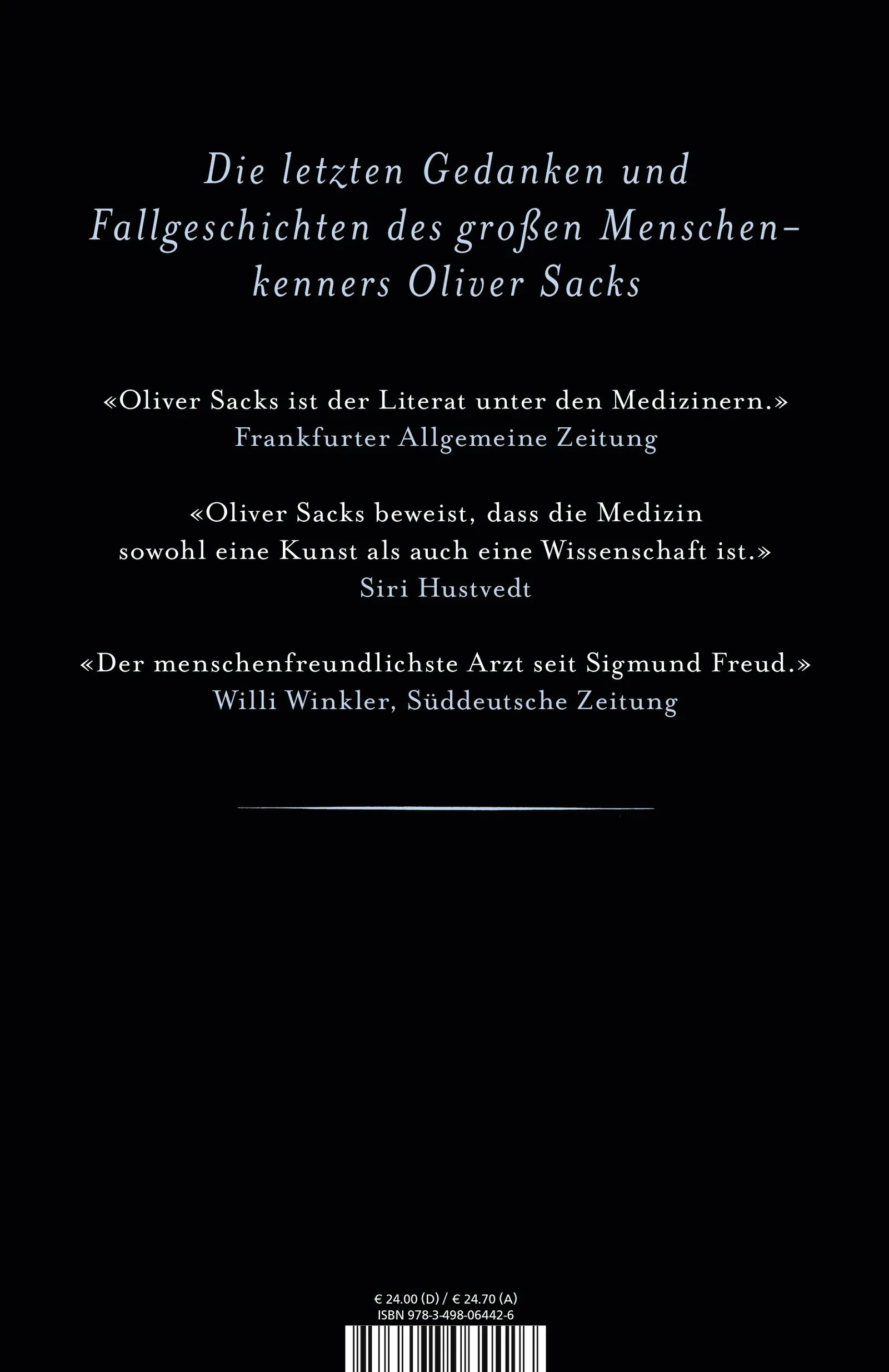 Buchrückseite von 'Alles an seinem Platz' mit Klappentext - Gebundene Ausgabe