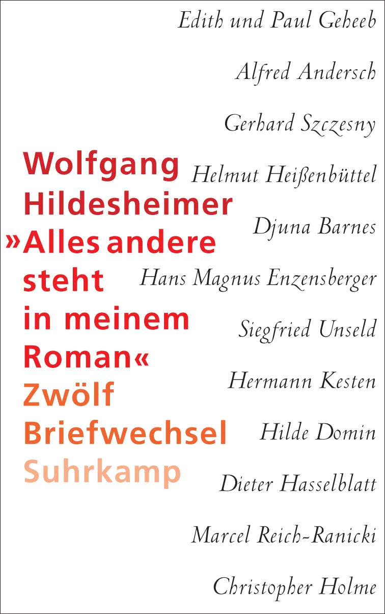 Buchcover von '»Alles andere steht in meinem Roman«' - Gebundene Ausgabe von Wolfgang Hildesheimer