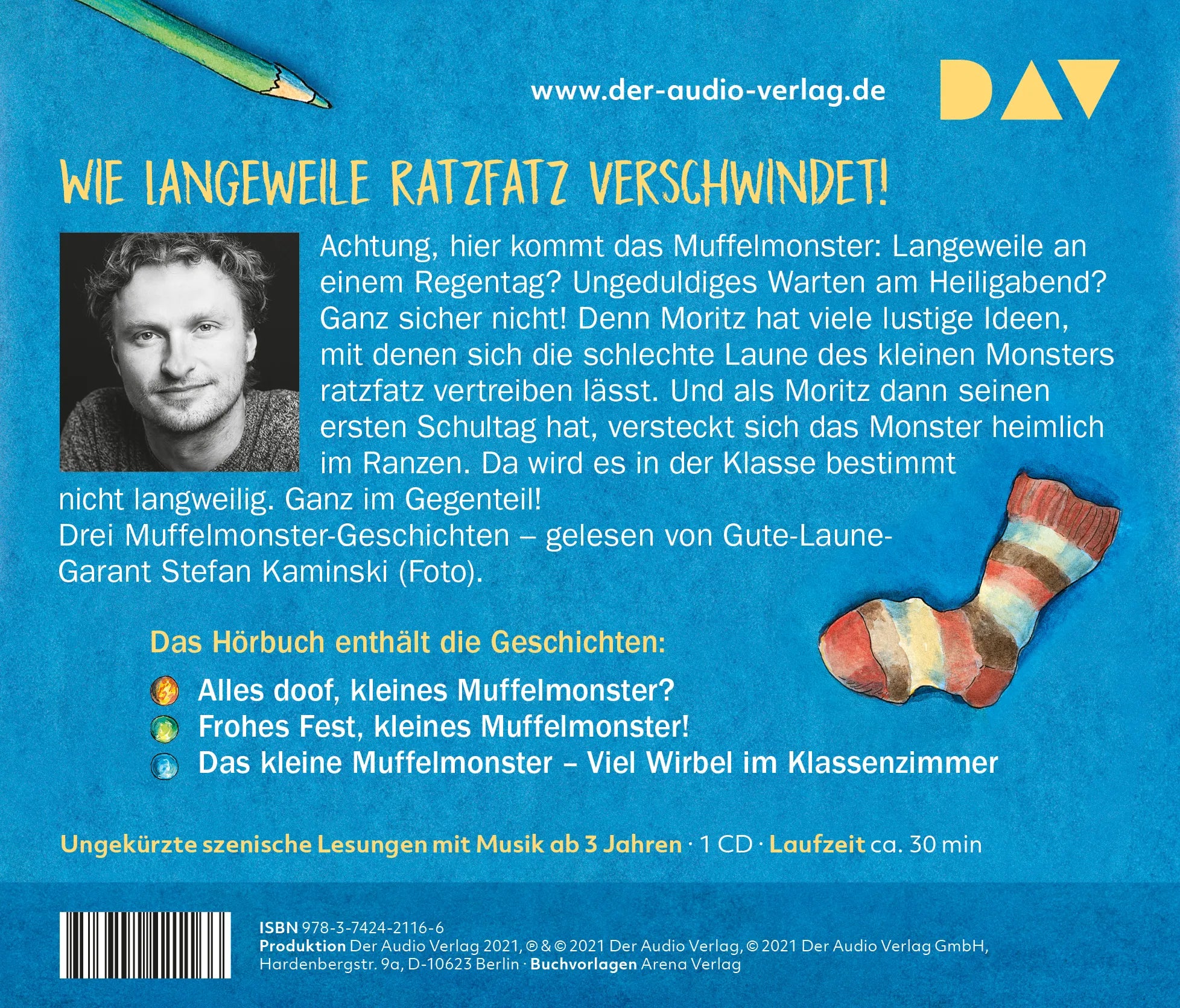 Buchrückseite von 'Alles doof, kleines Muffelmonster?' mit Klappentext - Hörbuch (CD)