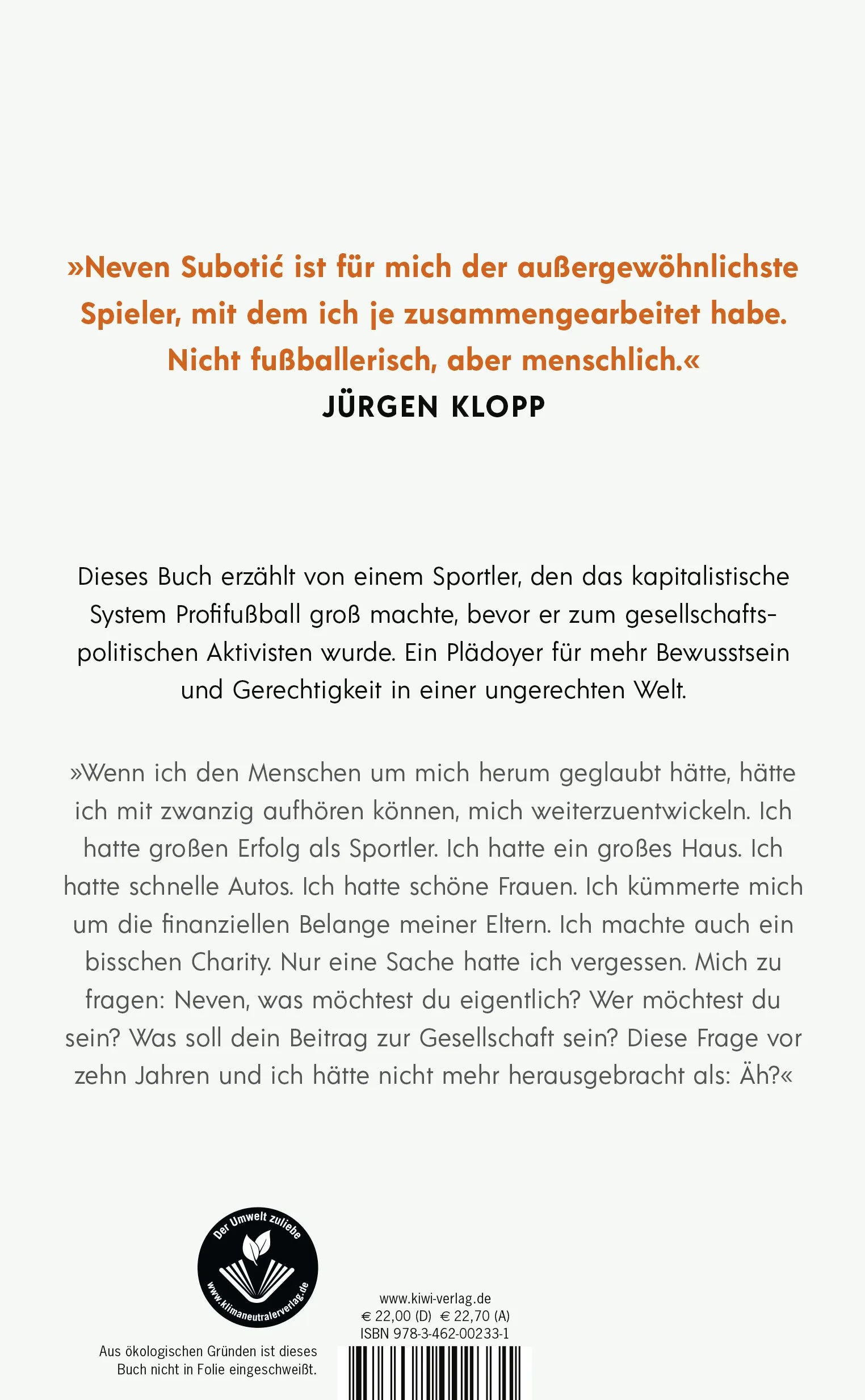 Buchrückseite von 'Alles geben' mit Klappentext - Gebundene Ausgabe