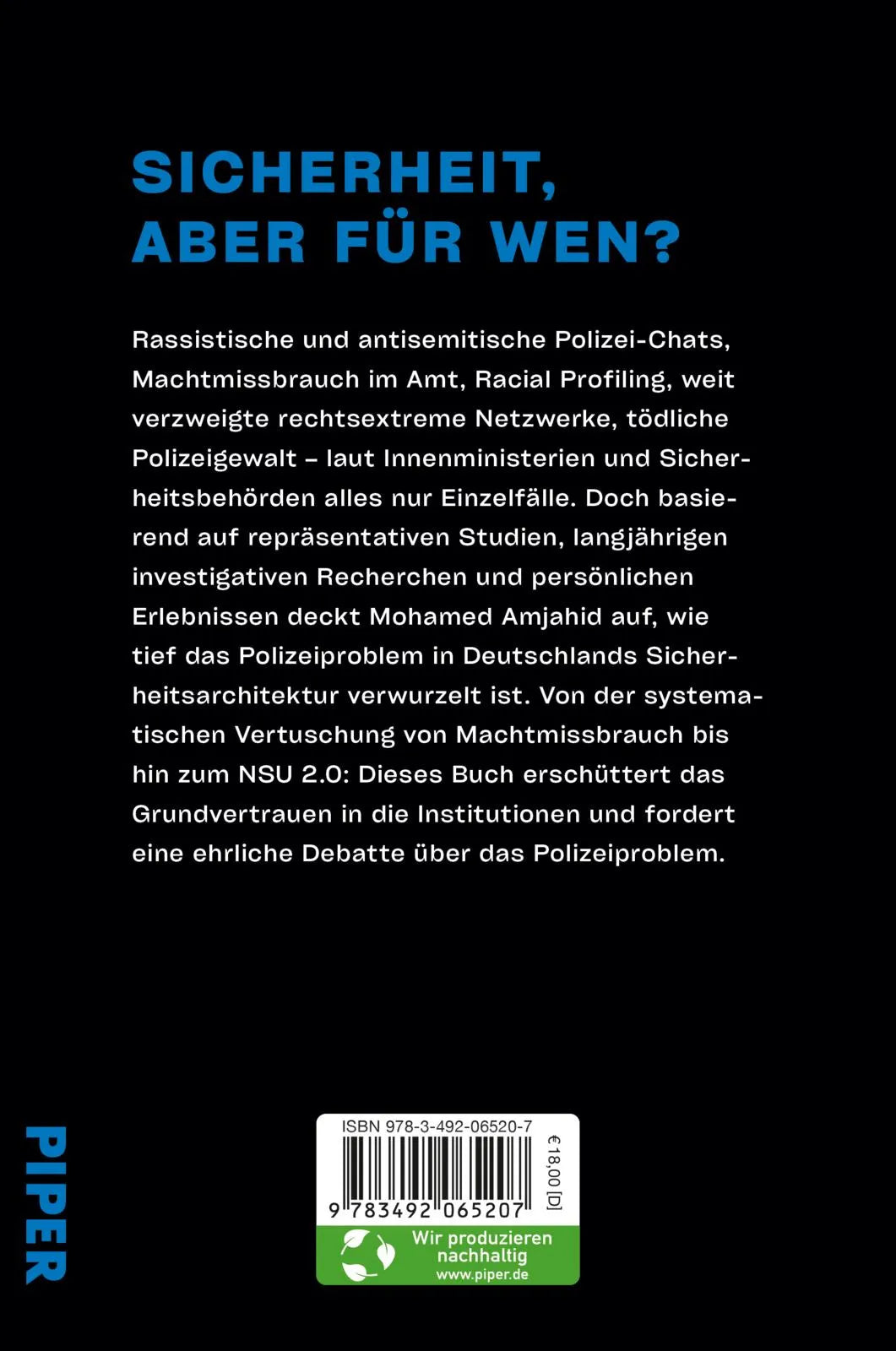 Buchrückseite von 'Alles nur Einzelfälle?' mit Klappentext - Paperback