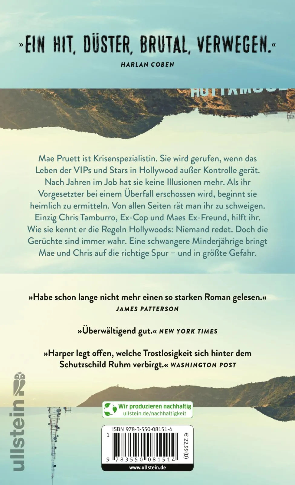 Buchrückseite von 'Alles schweigt' mit Klappentext - Gebundene Ausgabe
