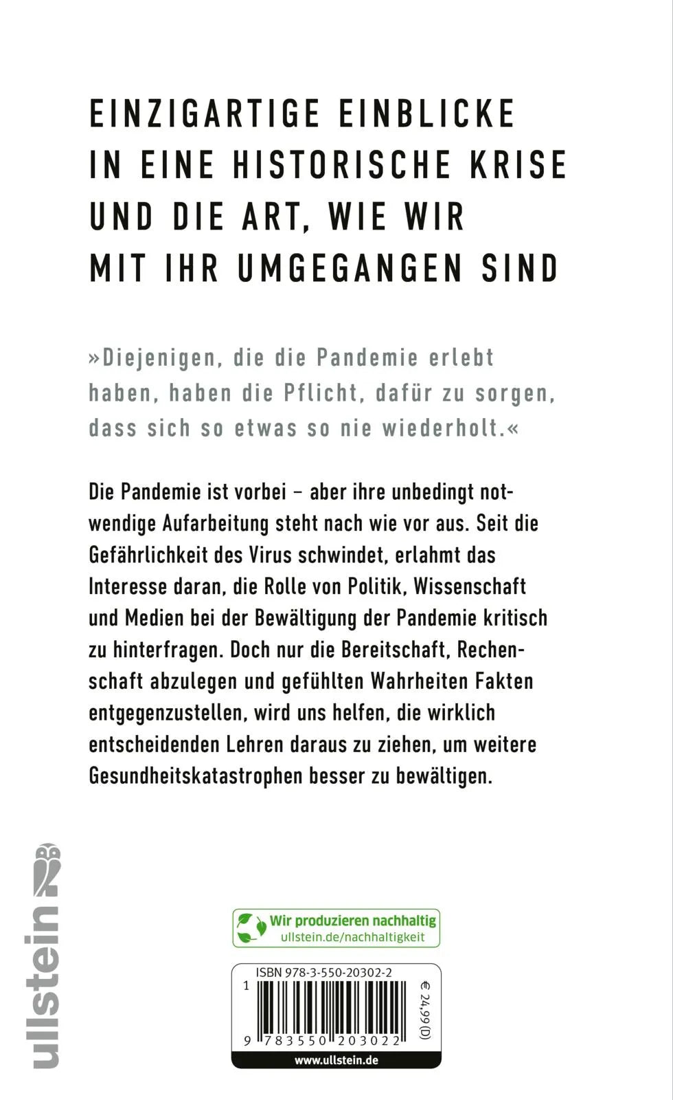 Buchrückseite von 'Alles überstanden?' mit Klappentext - Gebundene Ausgabe