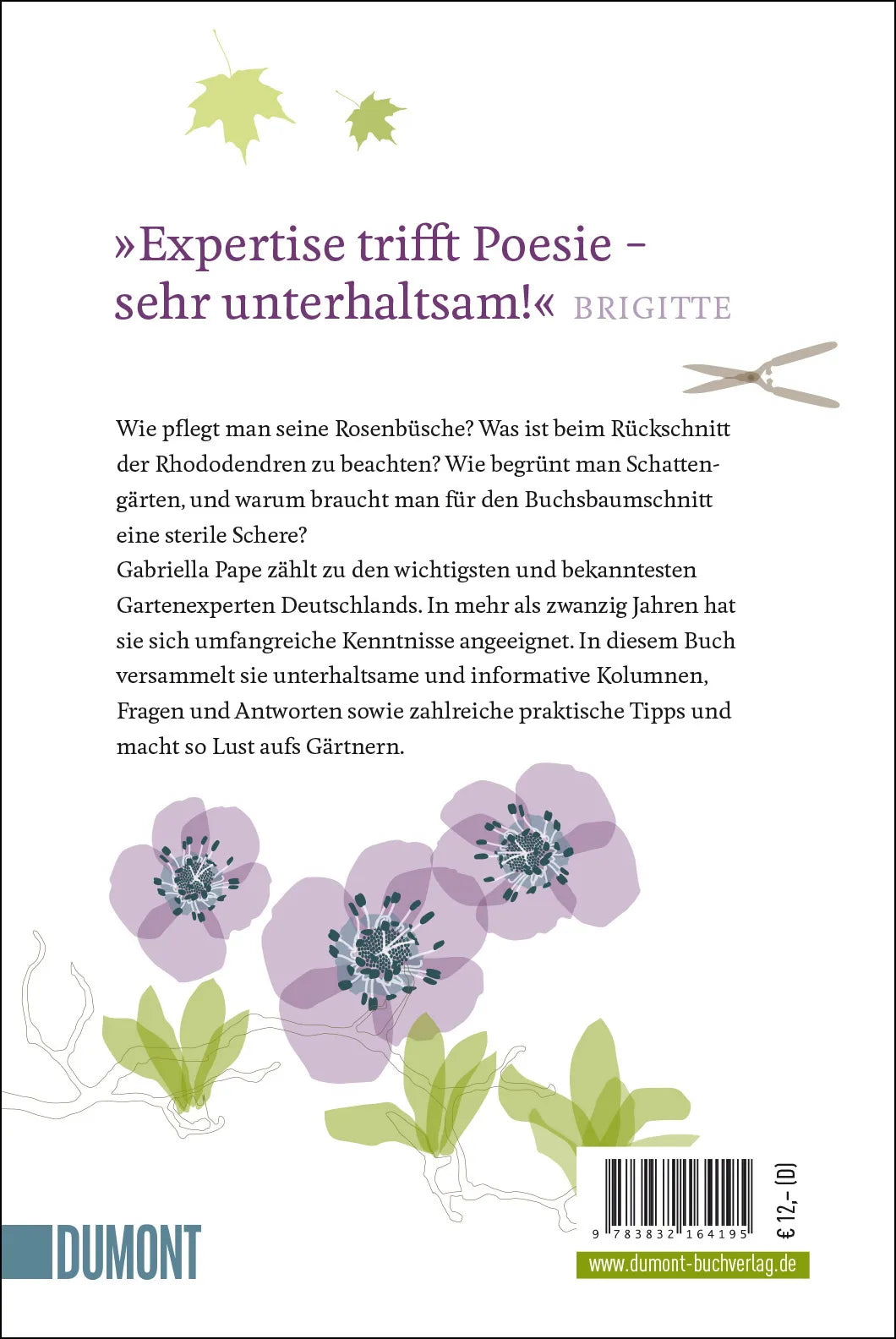 Buchrückseite von 'Alles, was Sie schon immer übers Gärtnern wissen wollten' mit Klappentext - Taschenbuch