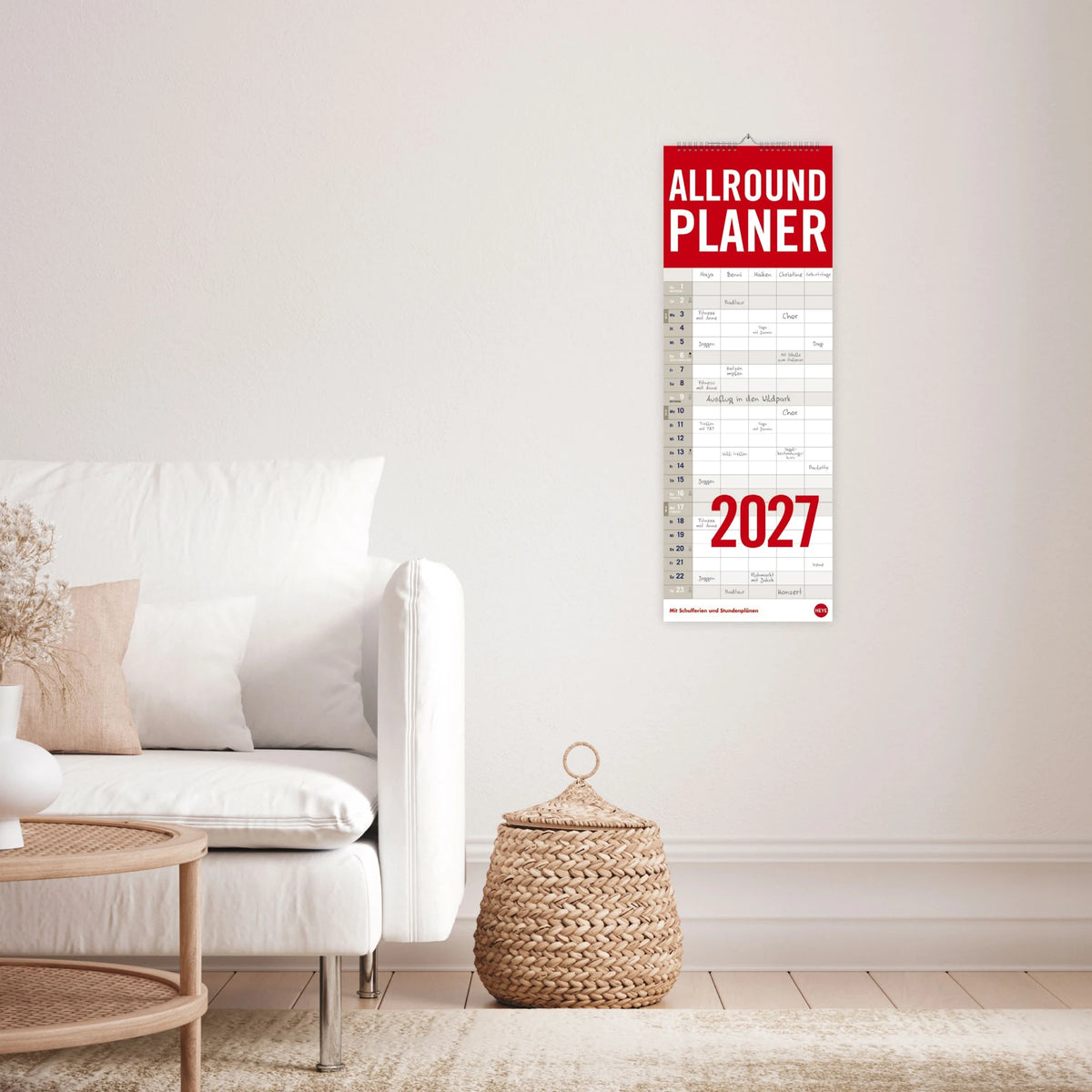 Allround-Familienplaner Vertical Kalender 2027 – Ansicht