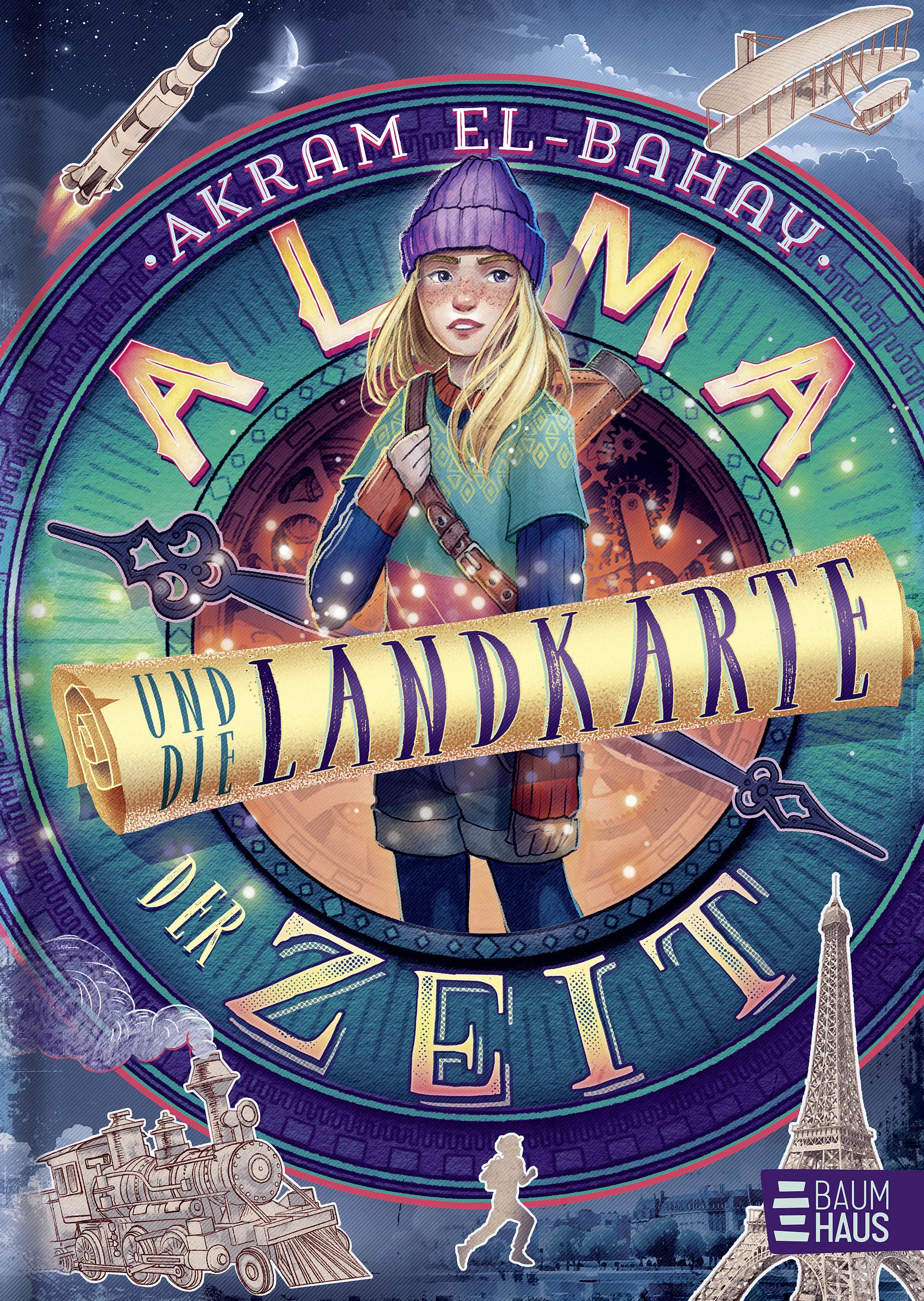 Buchcover von 'Alma und die Landkarte der Zeit' - Gebundene Ausgabe von Akram El-Bahay