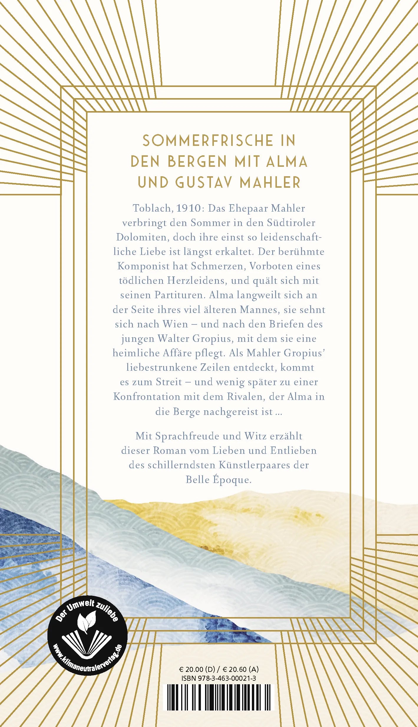 Buchrückseite von 'Almas Sommer' mit Klappentext - Gebundene Ausgabe