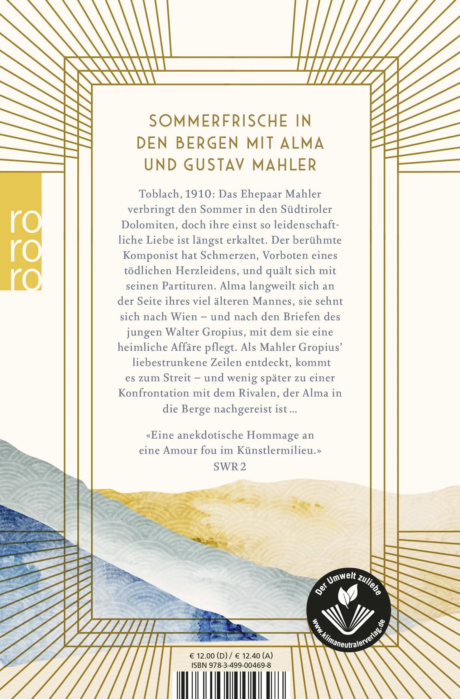 Buchrückseite von 'Almas Sommer' mit Klappentext - Taschenbuch