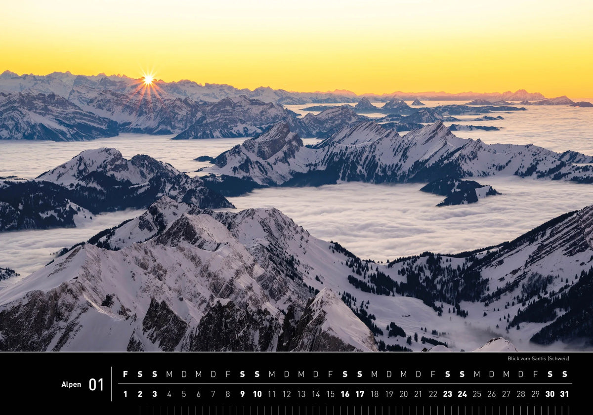 Alpen Premiumkalender 2027 – Ansicht