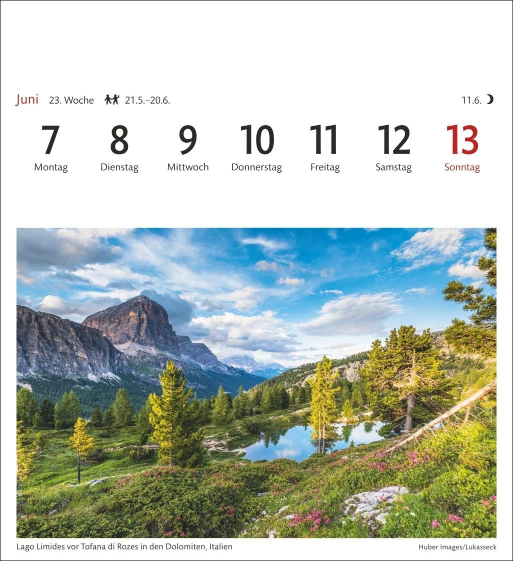 Alpen Sehnsuchtskalender 2027 - Wochenkalender mit 53 Postkarten – Ansicht
