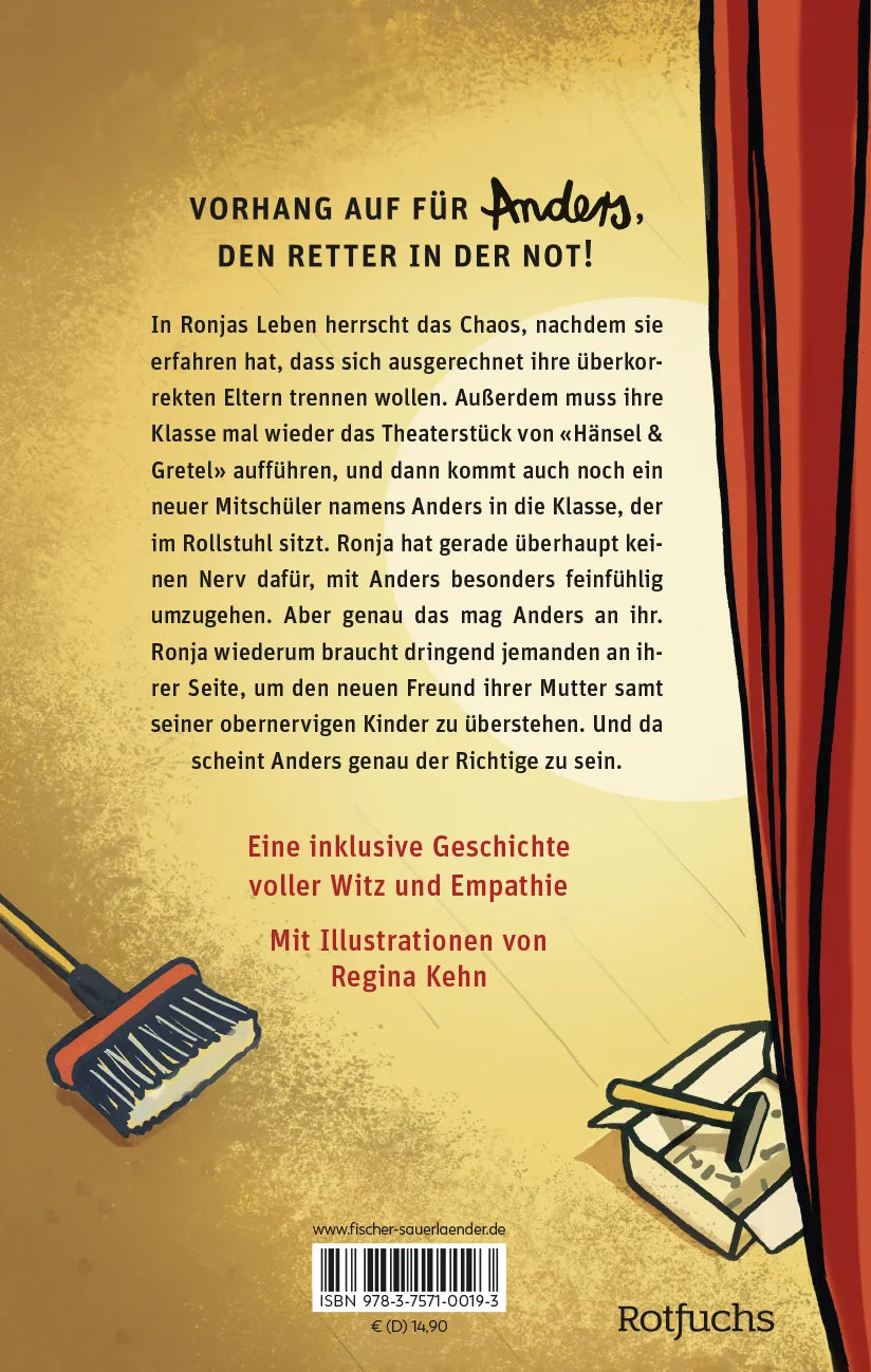 Buchrückseite von 'Als Anders in mein Leben rollte' mit Klappentext - Gebundene Ausgabe