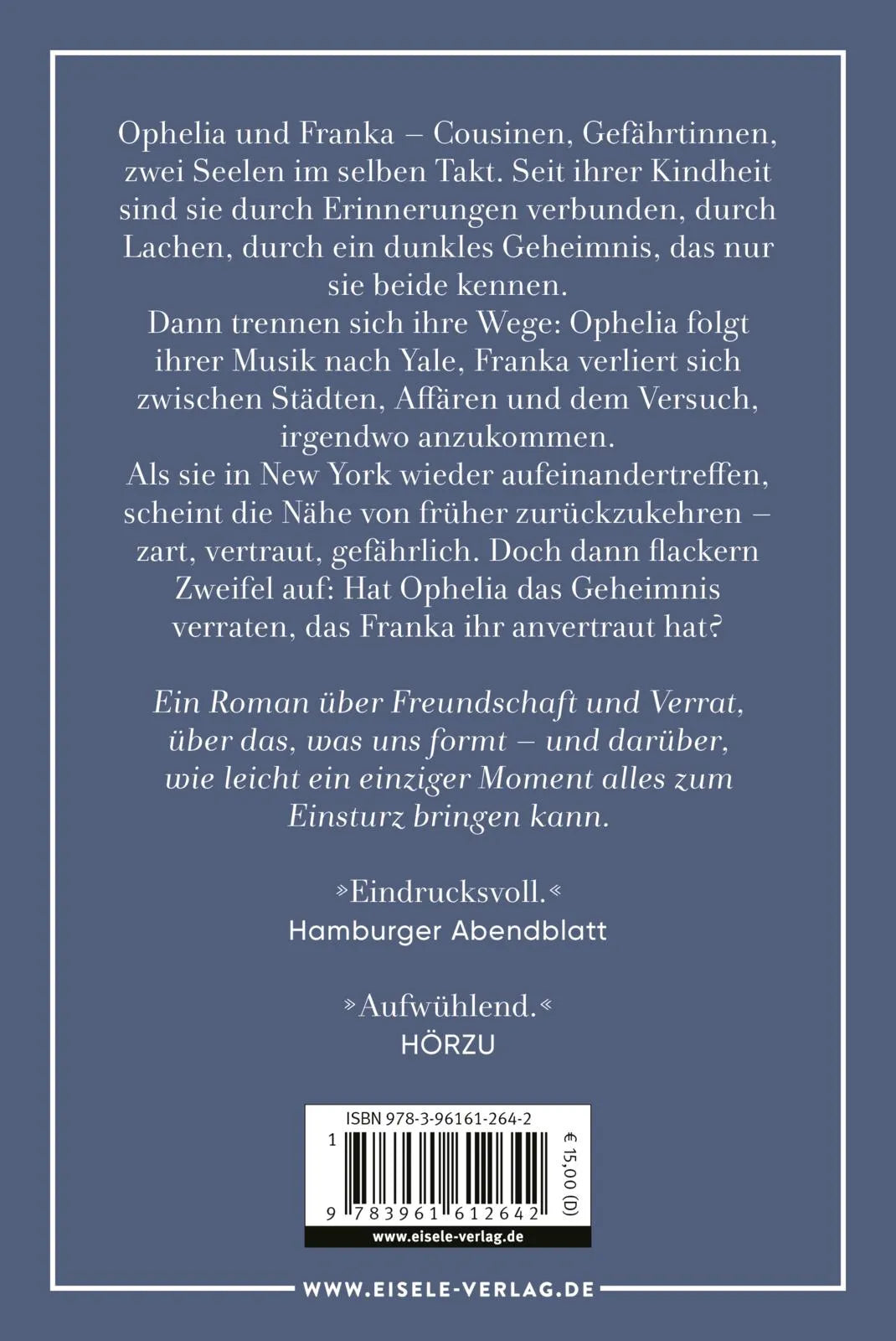 Buchrückseite von 'Als der Himmel fiel' mit Klappentext - Taschenbuch