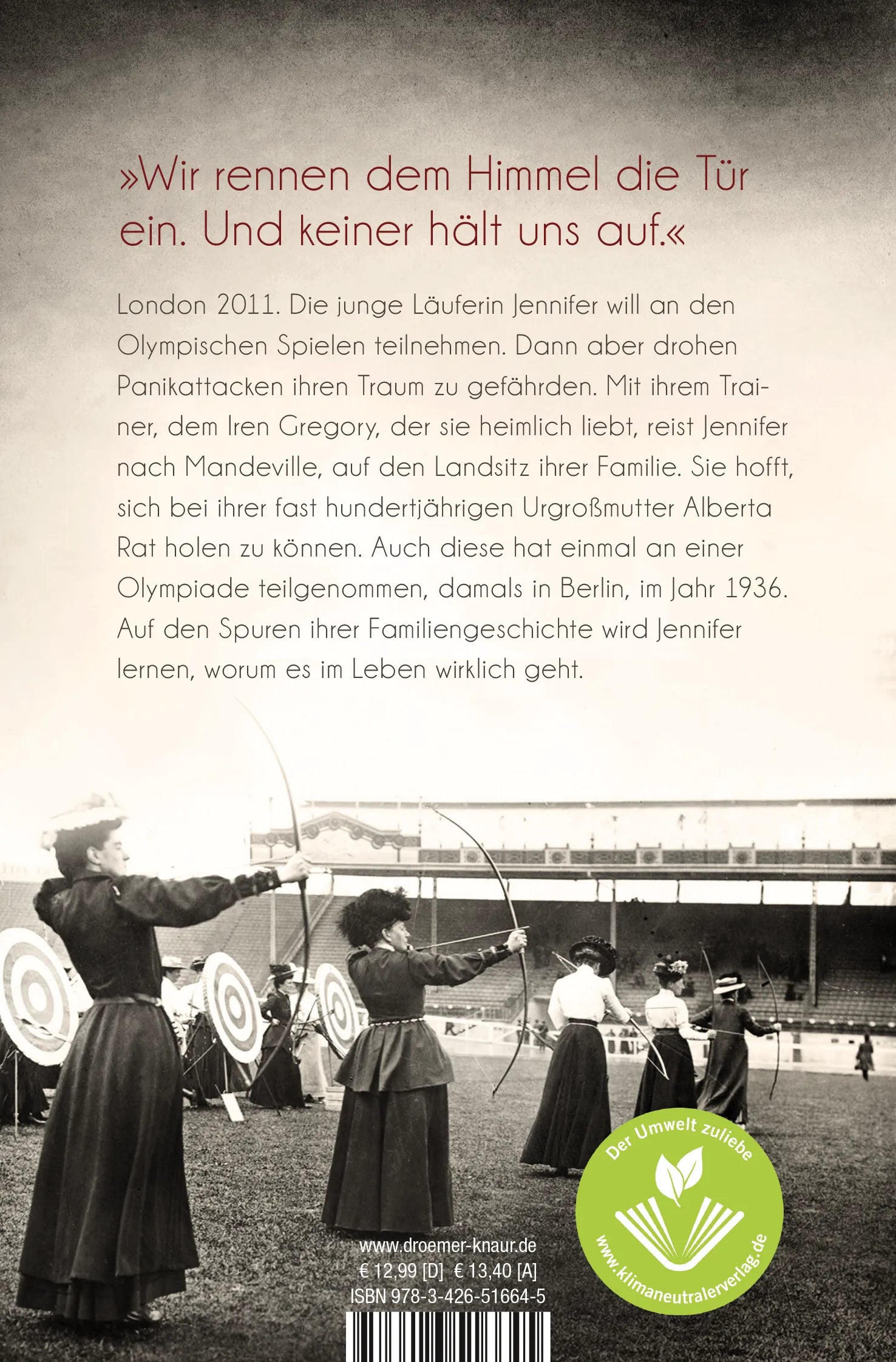 Buchrückseite von 'Als der Himmel uns gehörte' mit Klappentext - Taschenbuch
