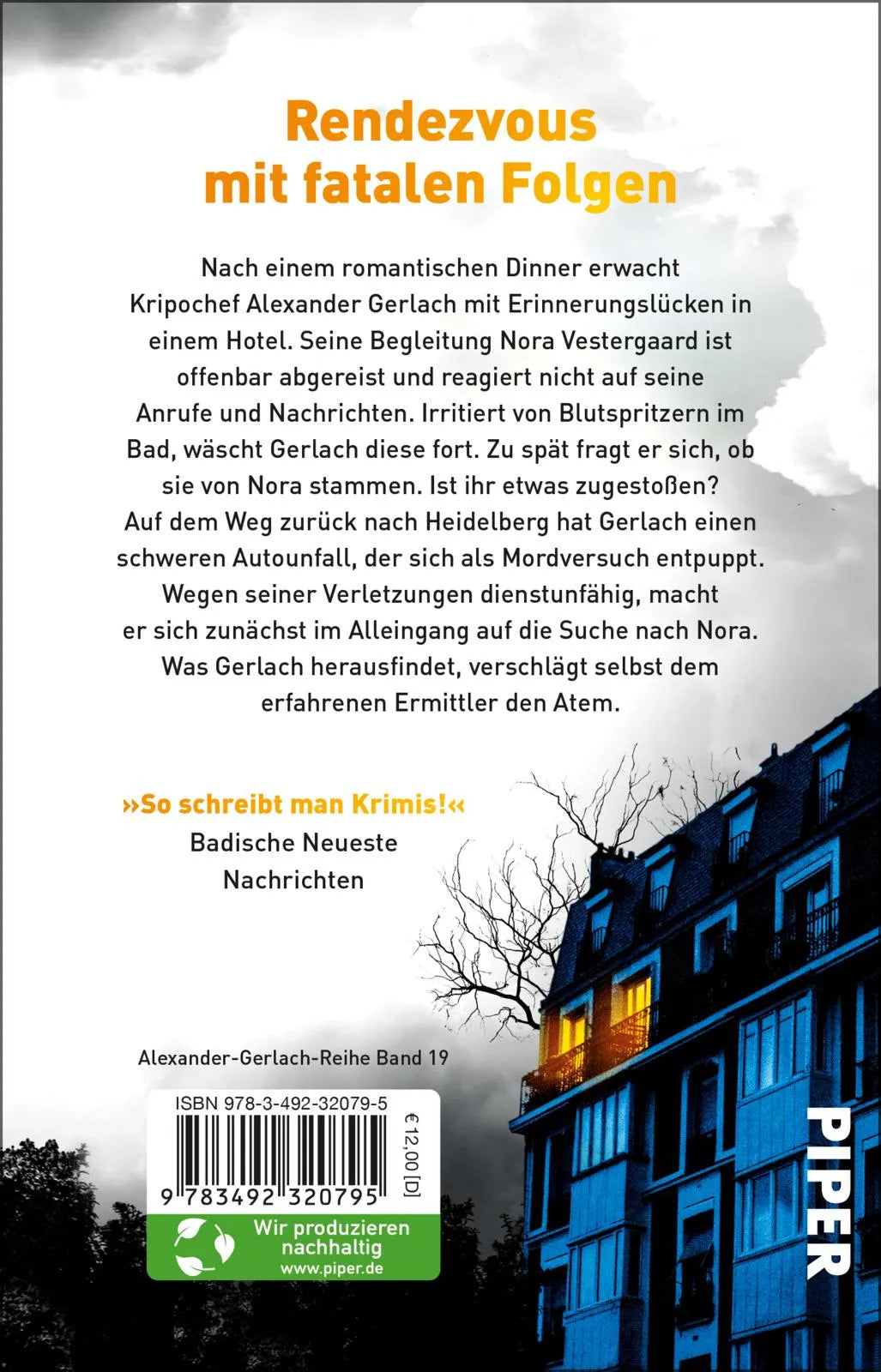 Buchrückseite von 'Als die Nacht am tiefsten war' mit Klappentext - Taschenbuch
