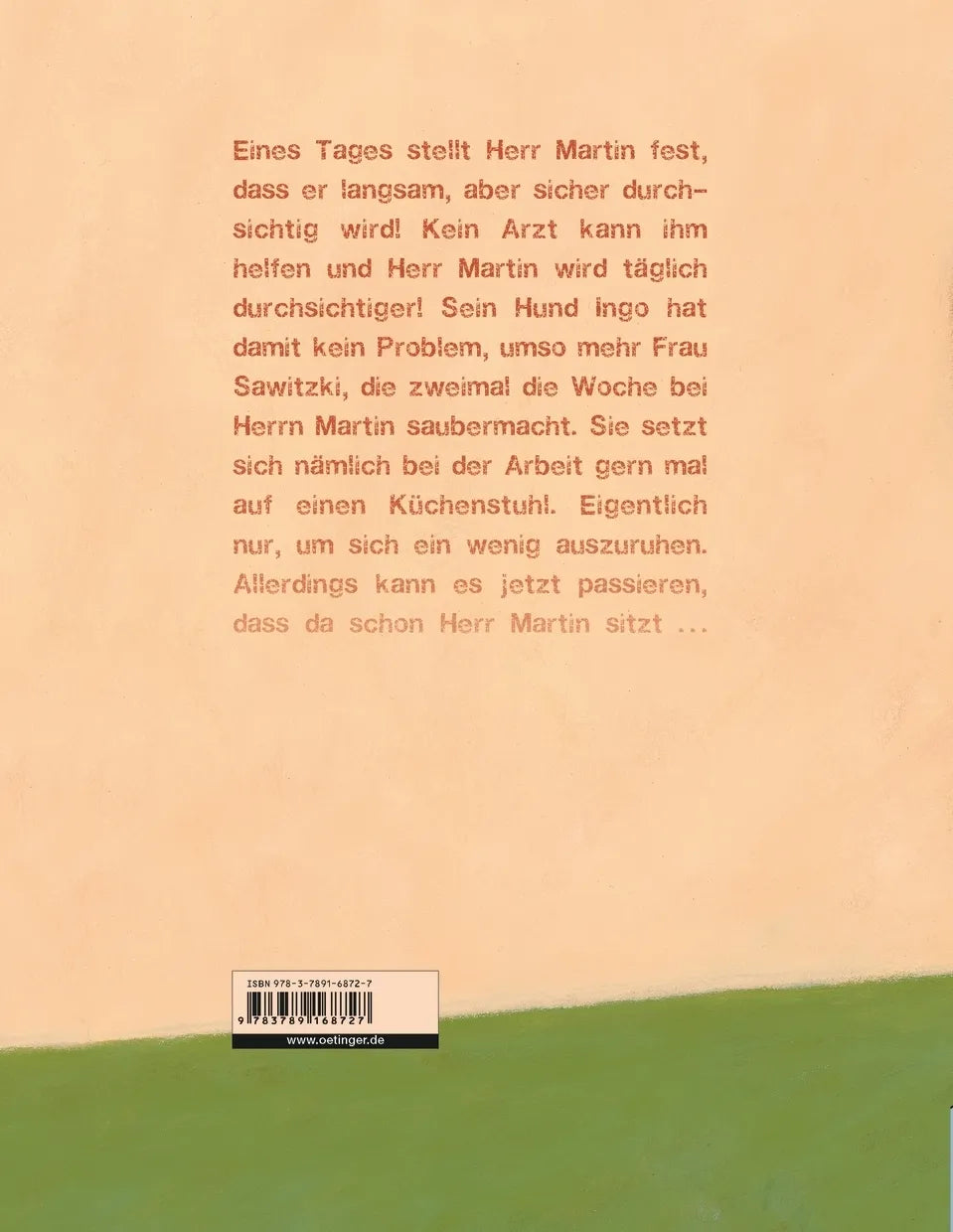Buchrückseite von 'Als Herr Martin durchsichtig wurde' mit Klappentext - Gebundene Ausgabe