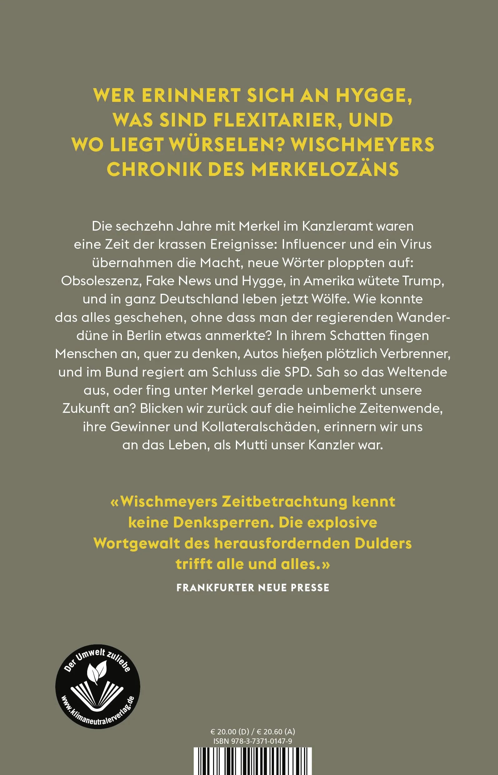Buchrückseite von 'Als Mutti unser Kanzler war' mit Klappentext - Paperback
