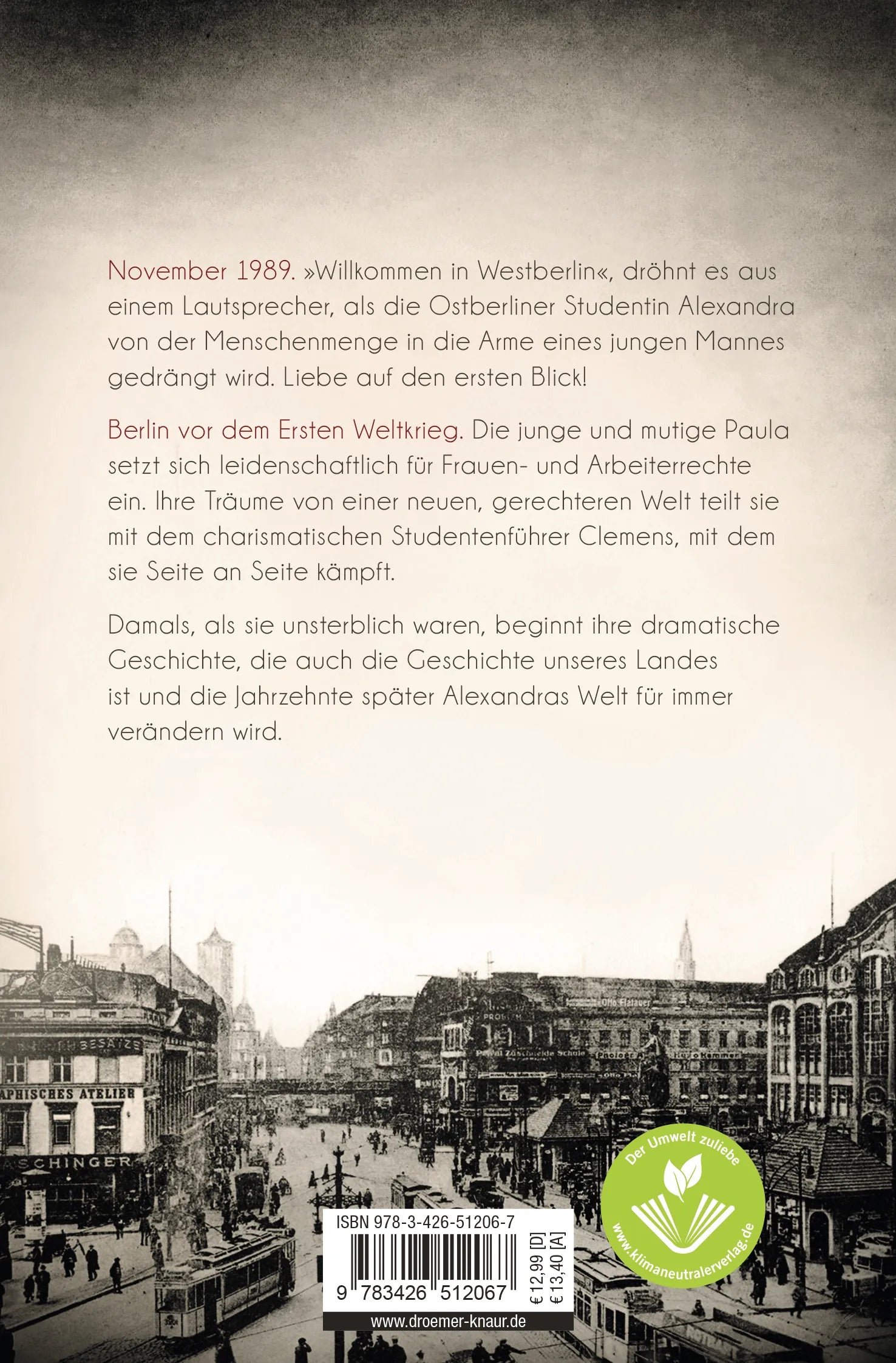Buchrückseite von 'Als wir unsterblich waren' mit Klappentext - Taschenbuch