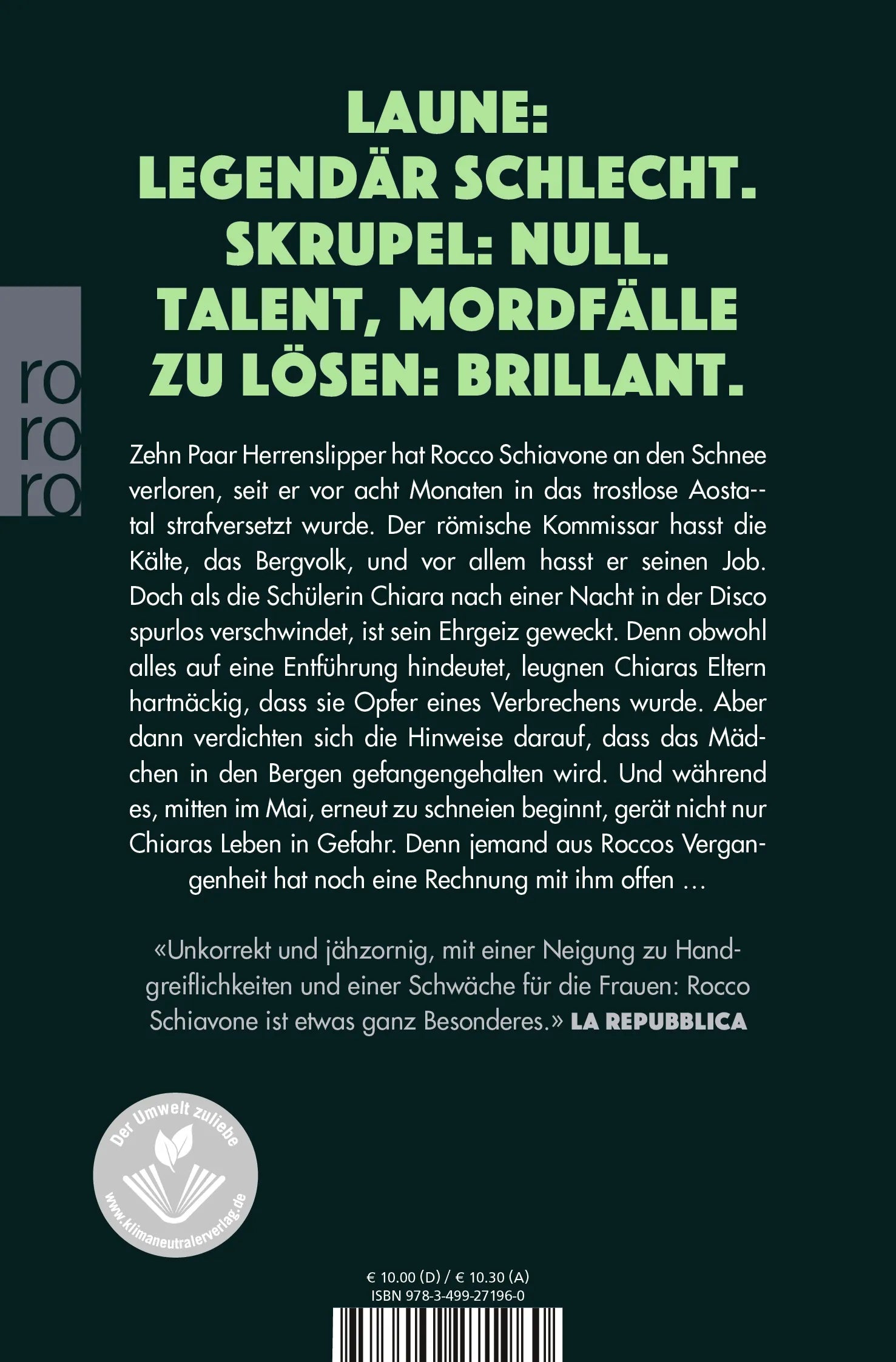 Buchrückseite von 'Alte Wunden' mit Klappentext - Taschenbuch