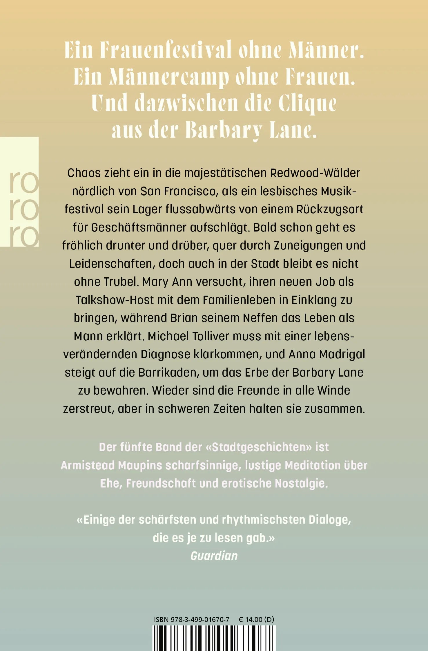 Buchrückseite von 'Am Busen der Natur' mit Klappentext - Taschenbuch