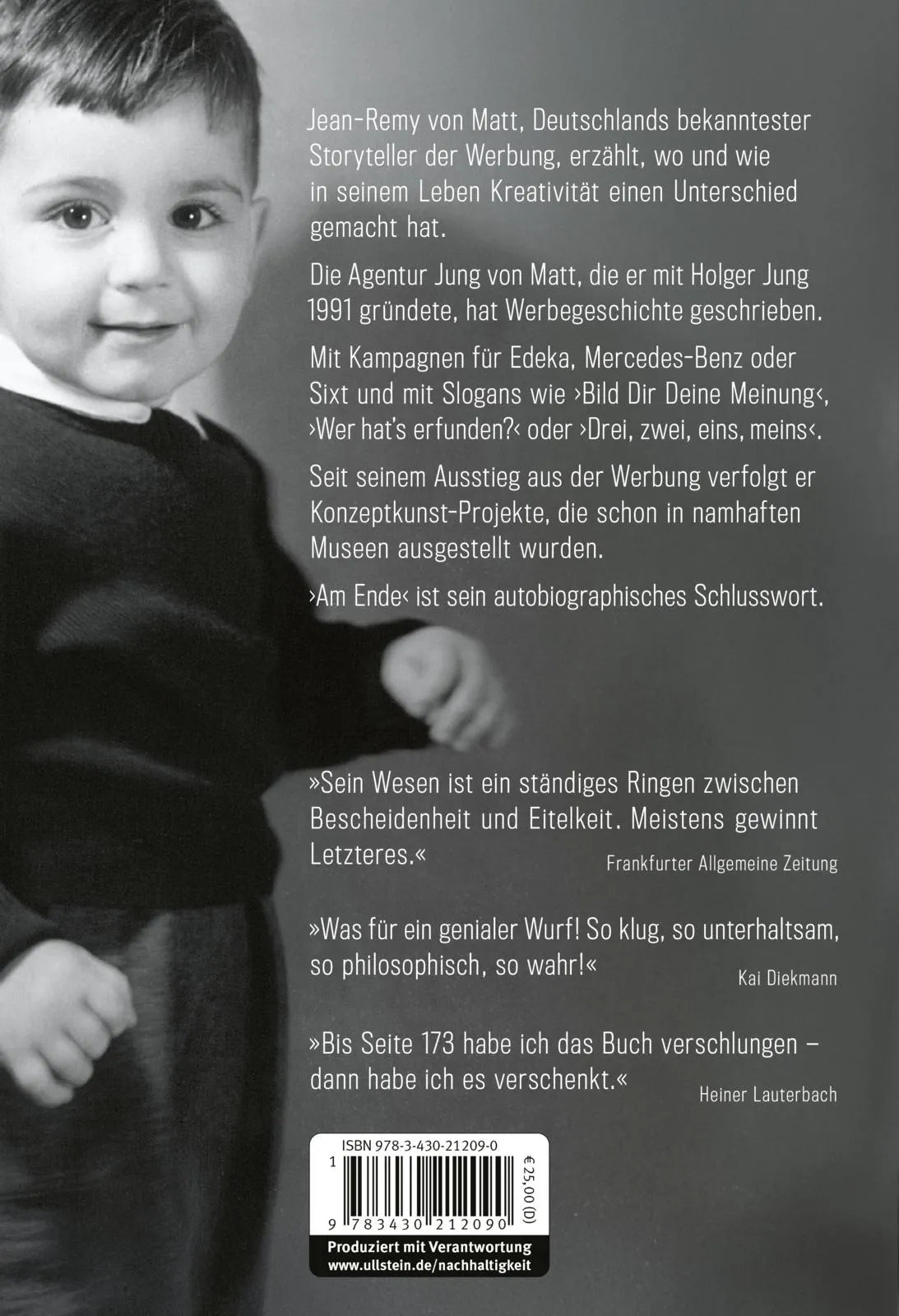Buchrückseite von 'Am Ende' mit Klappentext - Gebundene Ausgabe