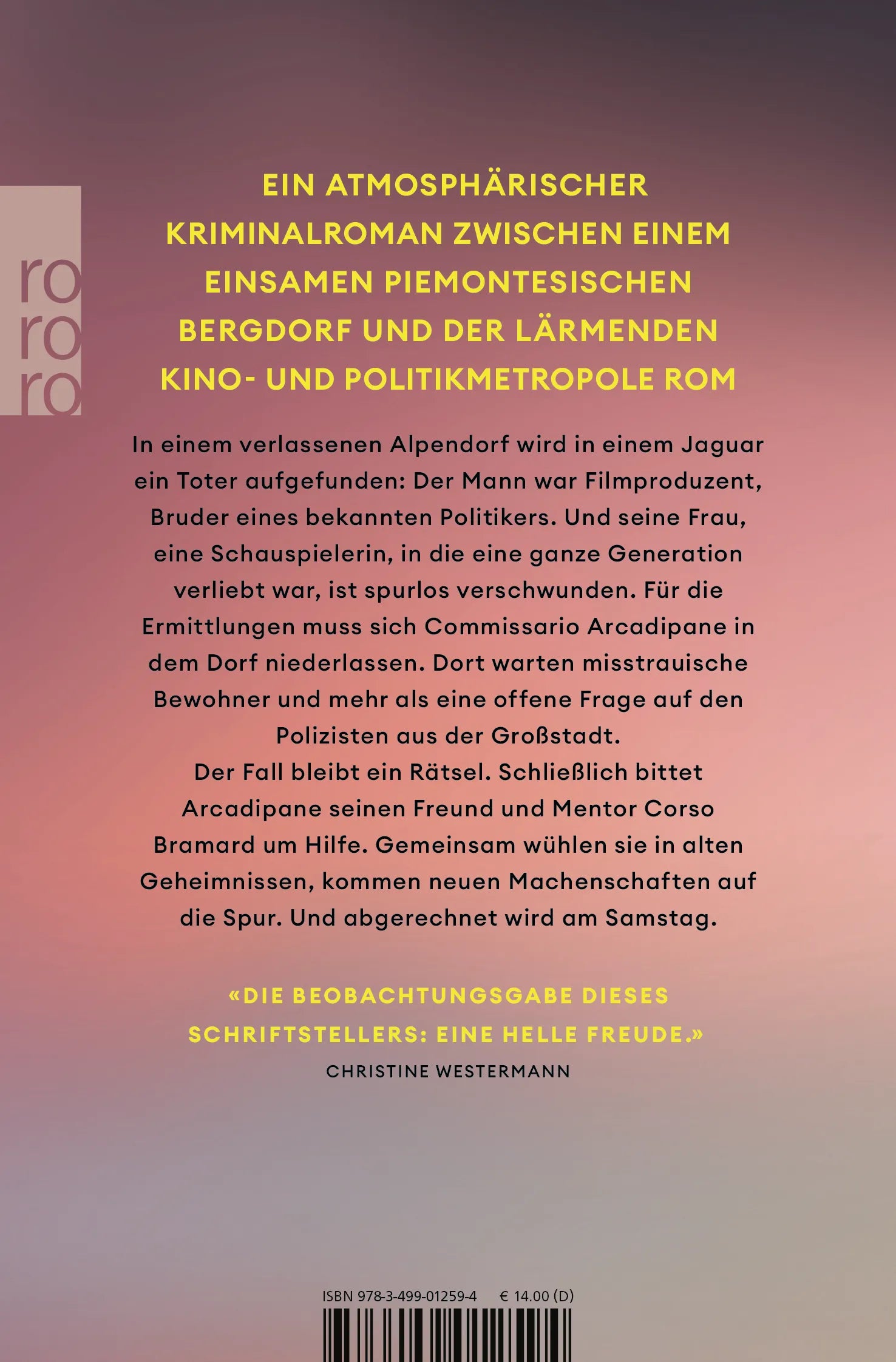 Buchrückseite von 'Am Samstag wird abgerechnet' mit Klappentext - Taschenbuch