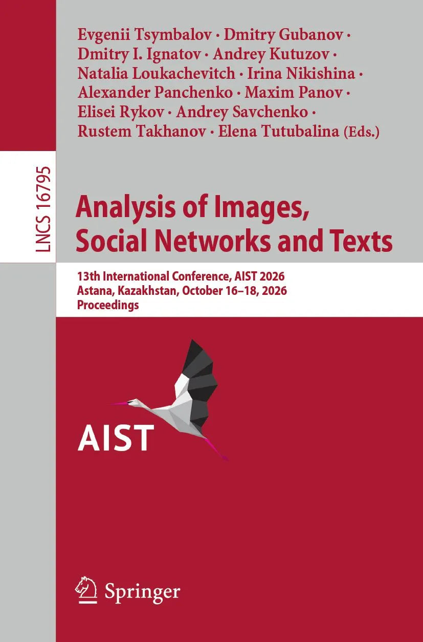 Cover: Analysis of Images, Social Networks and Texts (E-Book) von Evgenii Tsymbalov