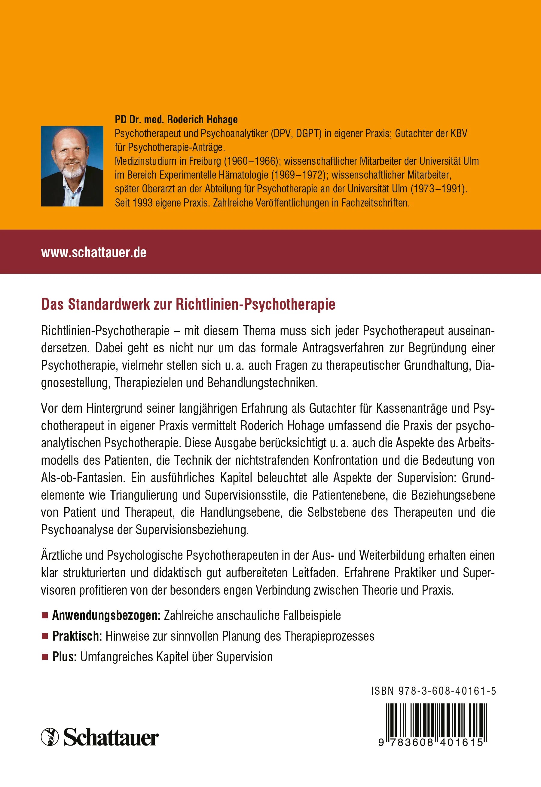 Buchrückseite von 'Analytisch orientierte Psychotherapie in der Praxis' mit Klappentext - Paperback