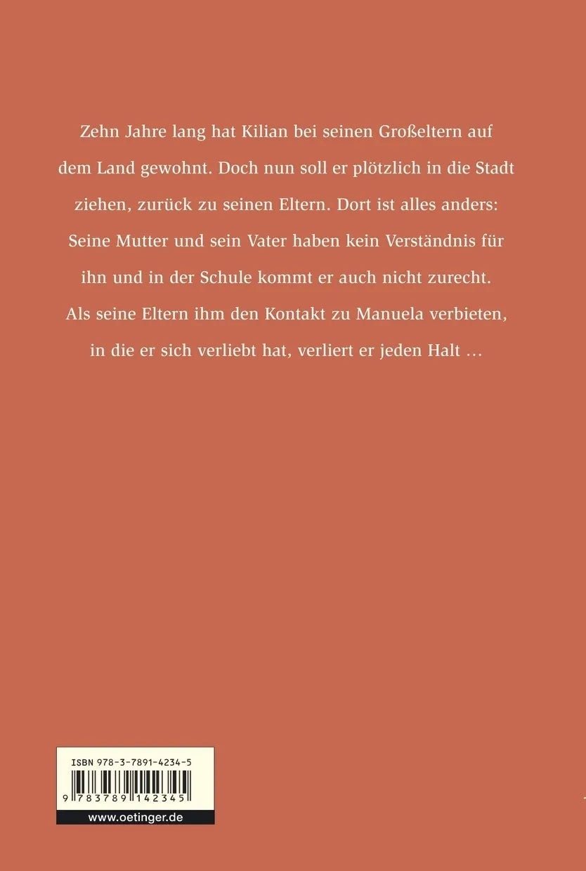 Buchrückseite von 'Andere Kinder wohnen auch bei ihren Eltern' mit Klappentext - Gebundene Ausgabe