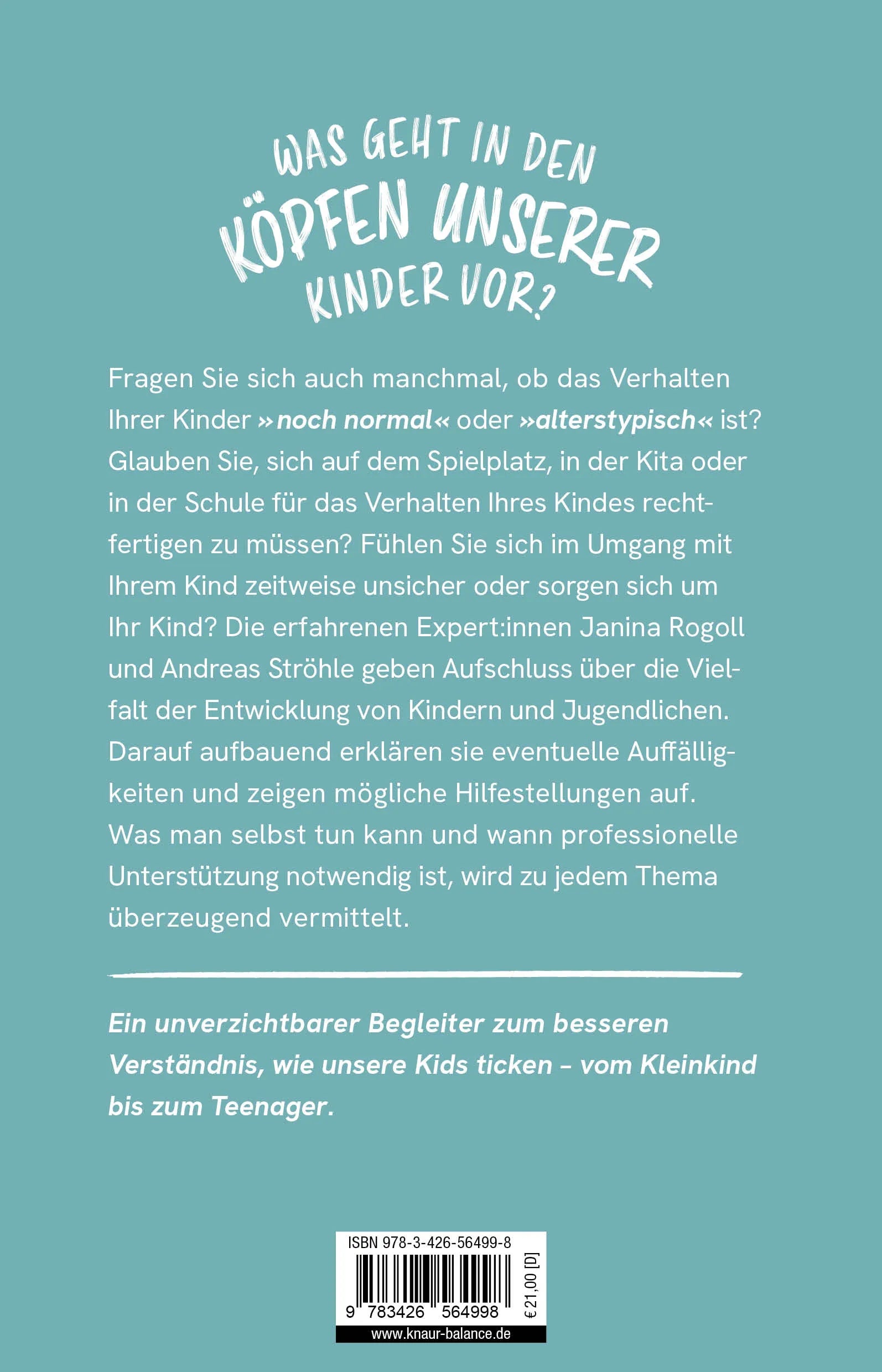 Buchrückseite von 'Anders ist auch normal' mit Klappentext - Paperback