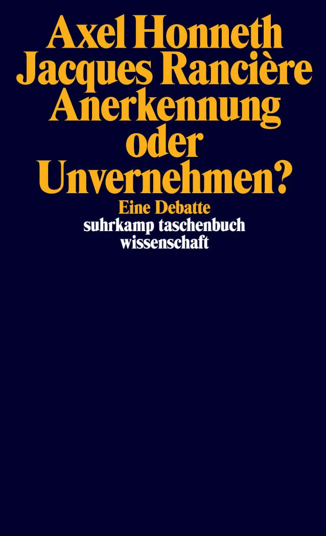 Buchcover von 'Anerkennung oder Unvernehmen?' - Taschenbuch von Axel Honneth