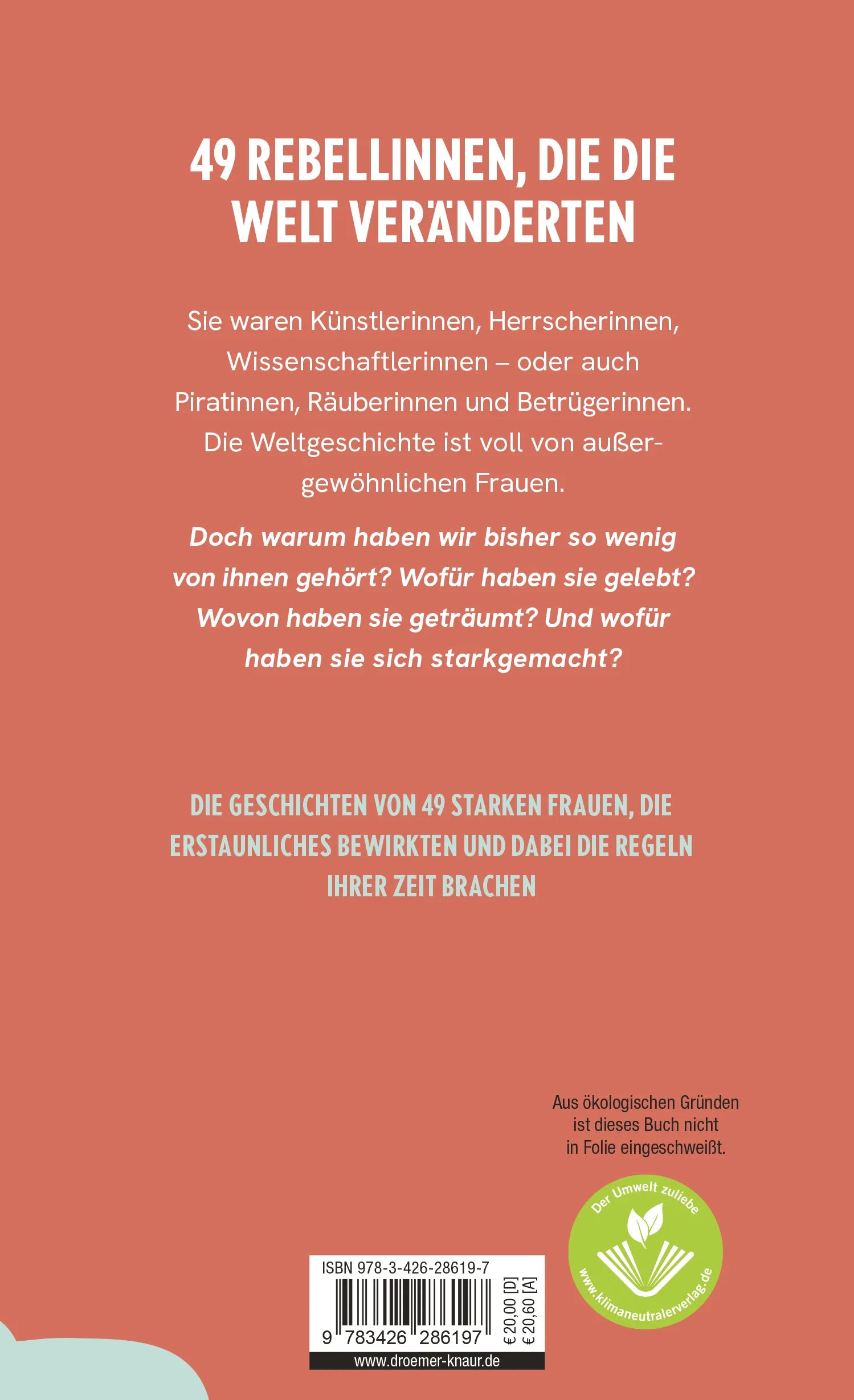 Buchrückseite von 'Anführerinnen, Agentinnen, Aktivistinnen' mit Klappentext - Gebundene Ausgabe