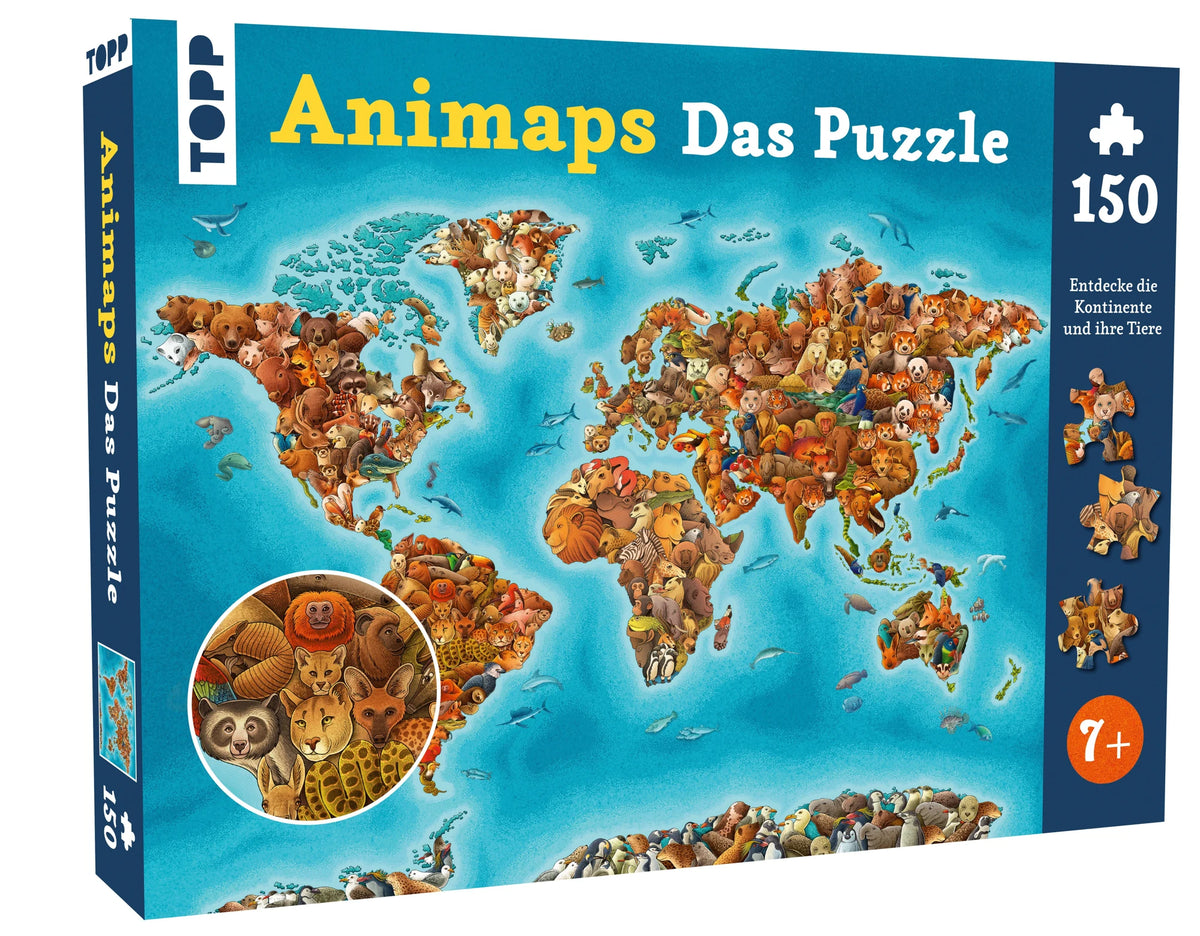 Puzzle: Animaps: Das Puzzle – 150 Teile.