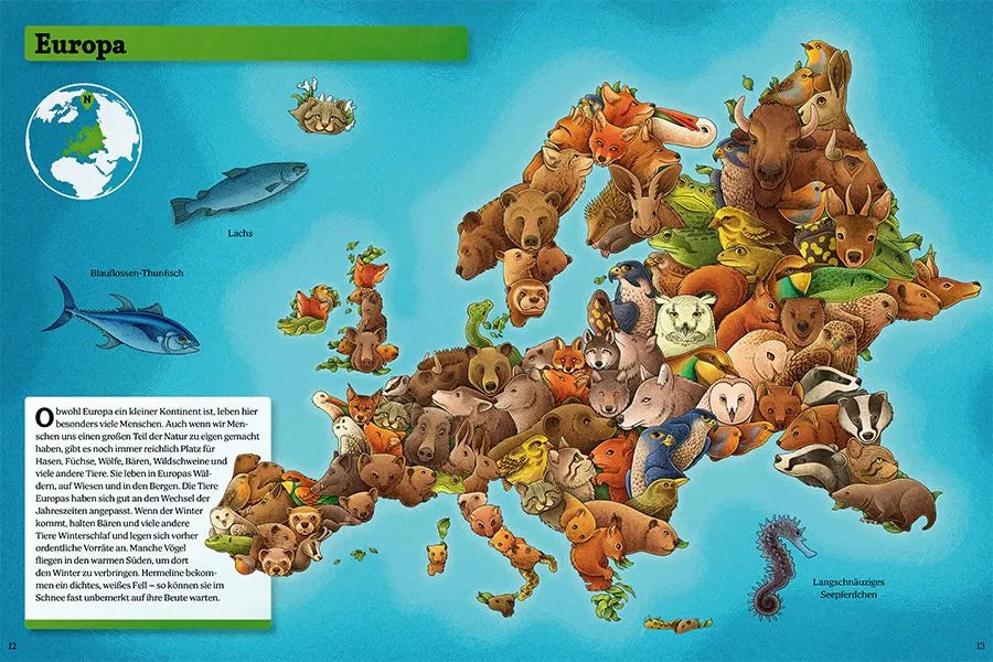 Detailansicht: Animaps: Eine Reise ins Tierreich. (Hardcover)