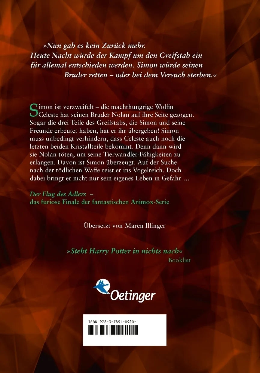 Rückseite: Animox 5. Der Flug des Adlers (Hardcover)