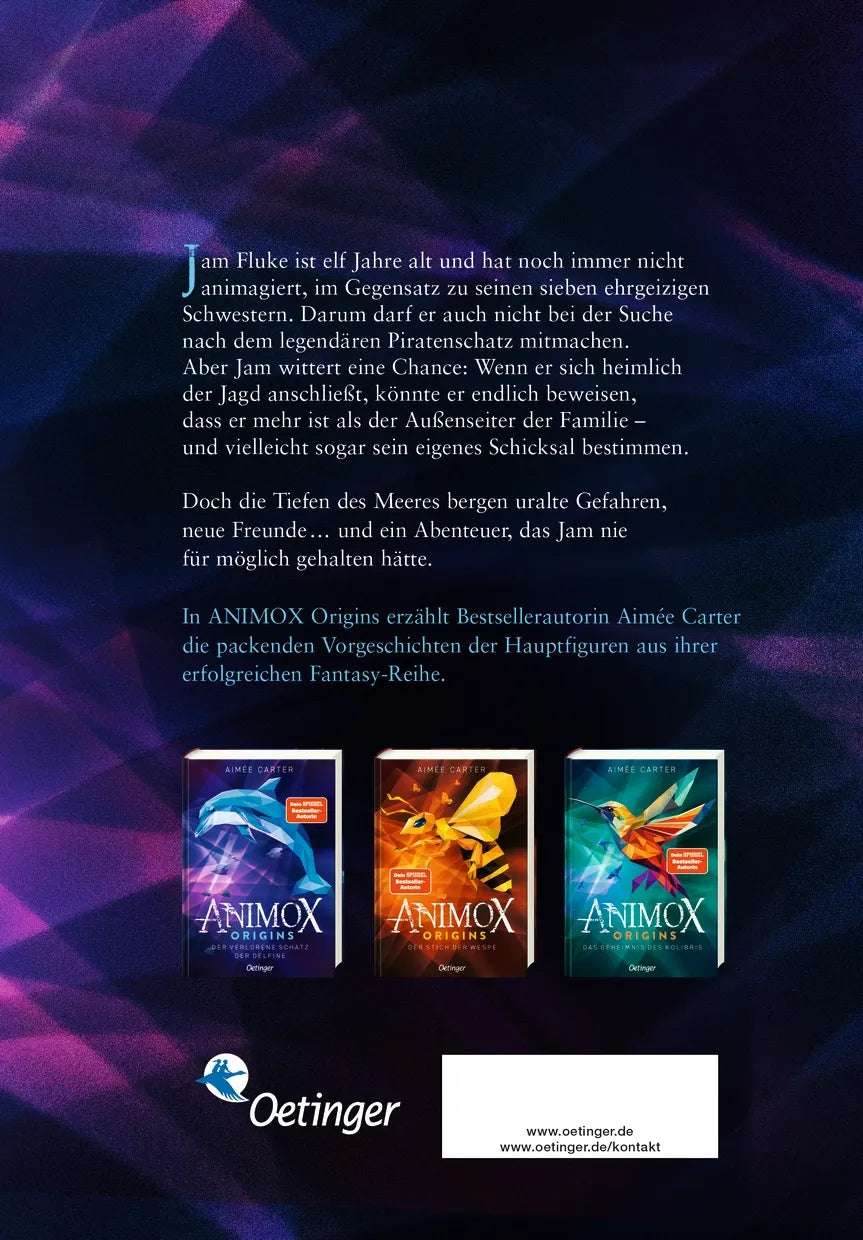 Rückseite: Animox Origins 1. Der verlorene Schatz der Delfine (Hardcover)
