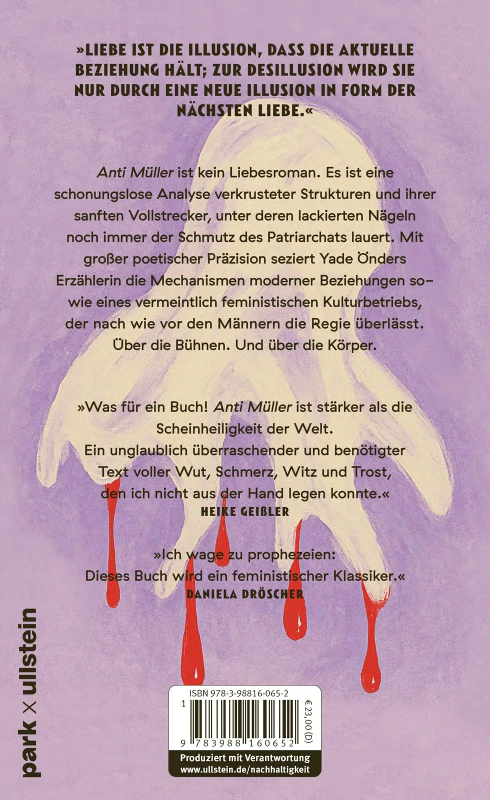 Buchrückseite von 'Anti Müller' mit Klappentext - Gebundene Ausgabe