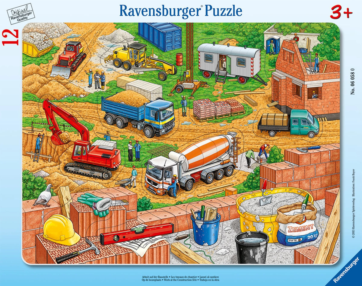 Kinderpuzzle: Kinderpuzzle 12 Teile - Arbeit auf der Baustelle